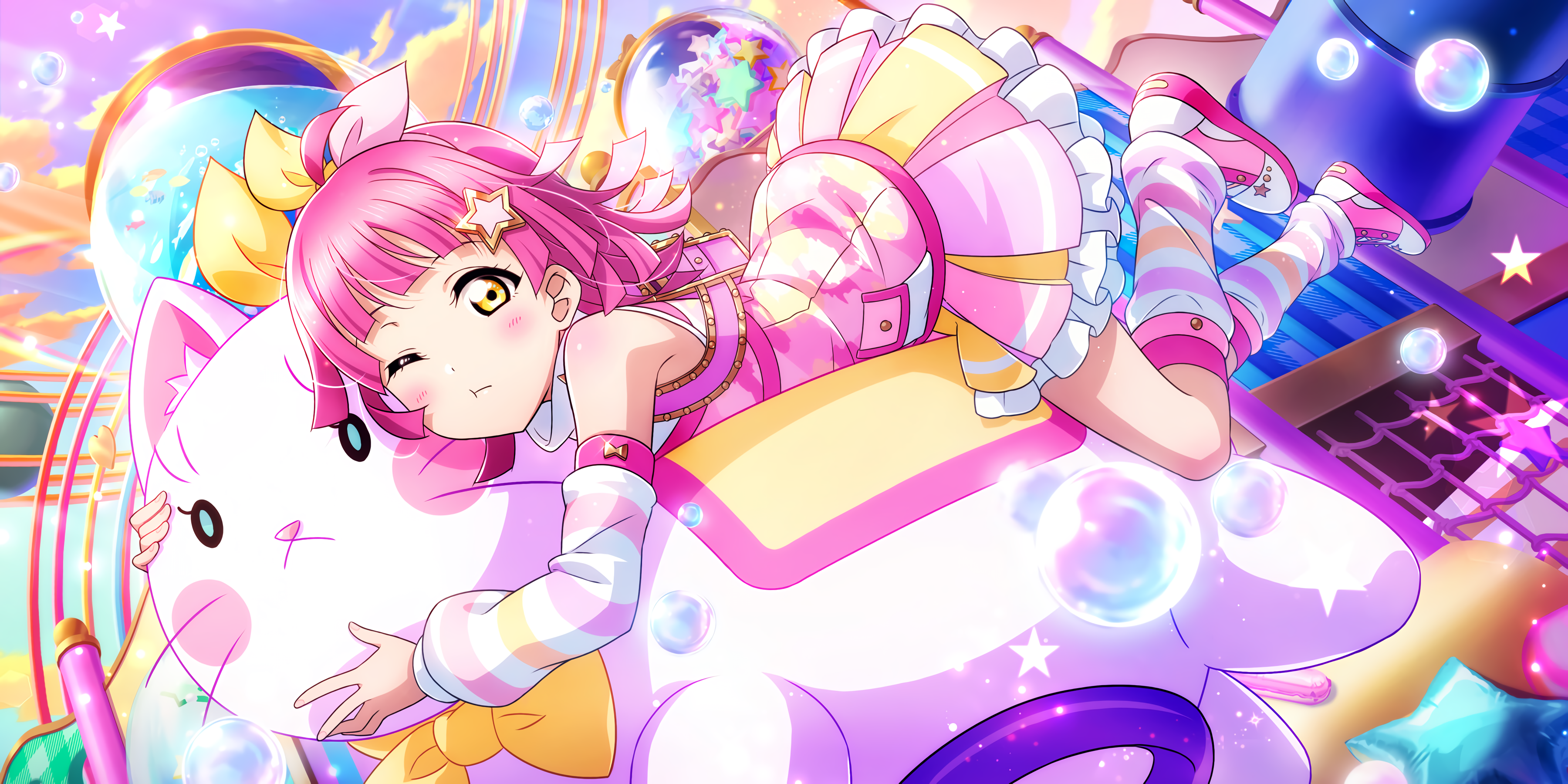 Tennoji Rina from Love Live Series in Colorful Art HD Wallpaper