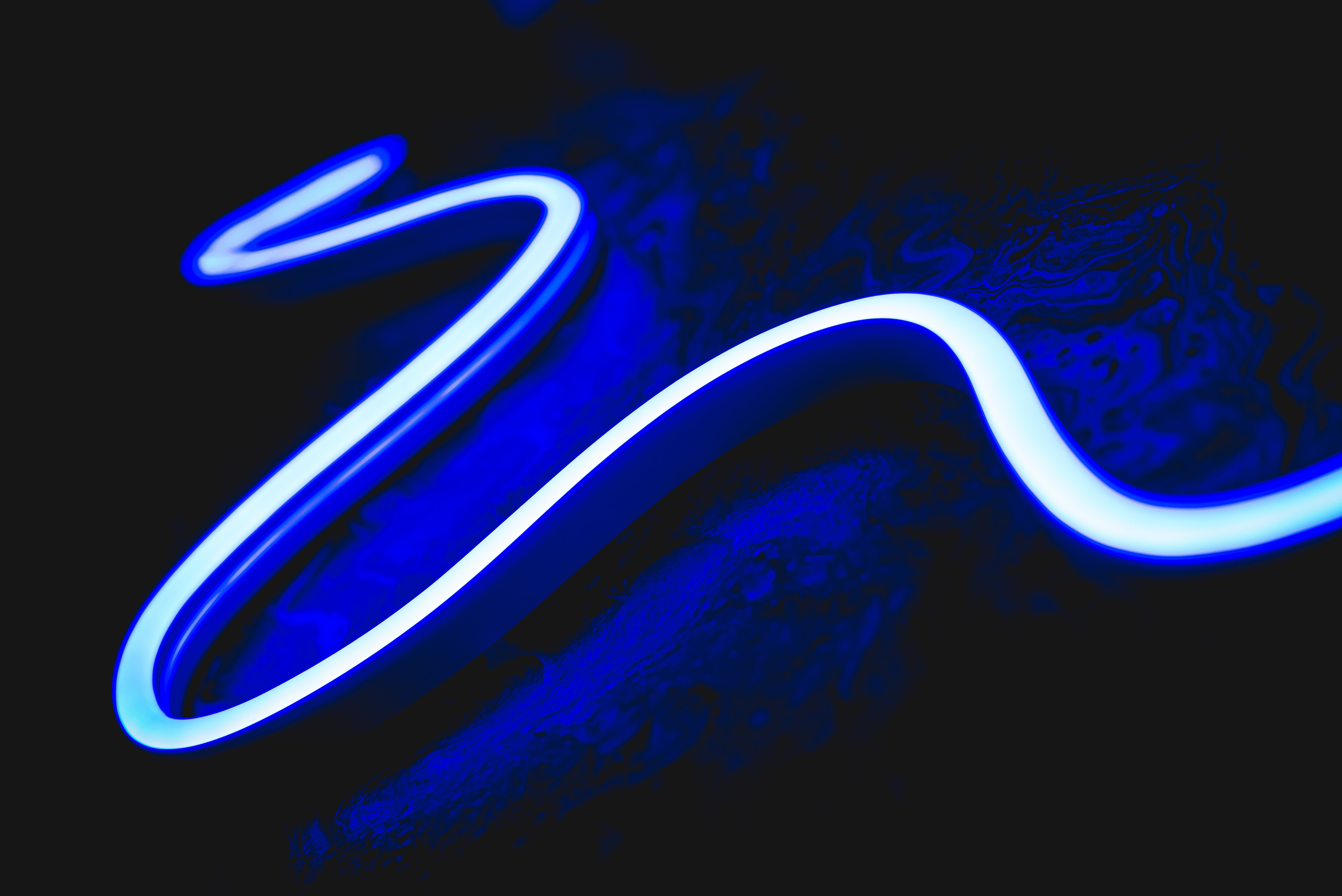 Artistic Neon Blue 4K Light Trail HD Wallpaper