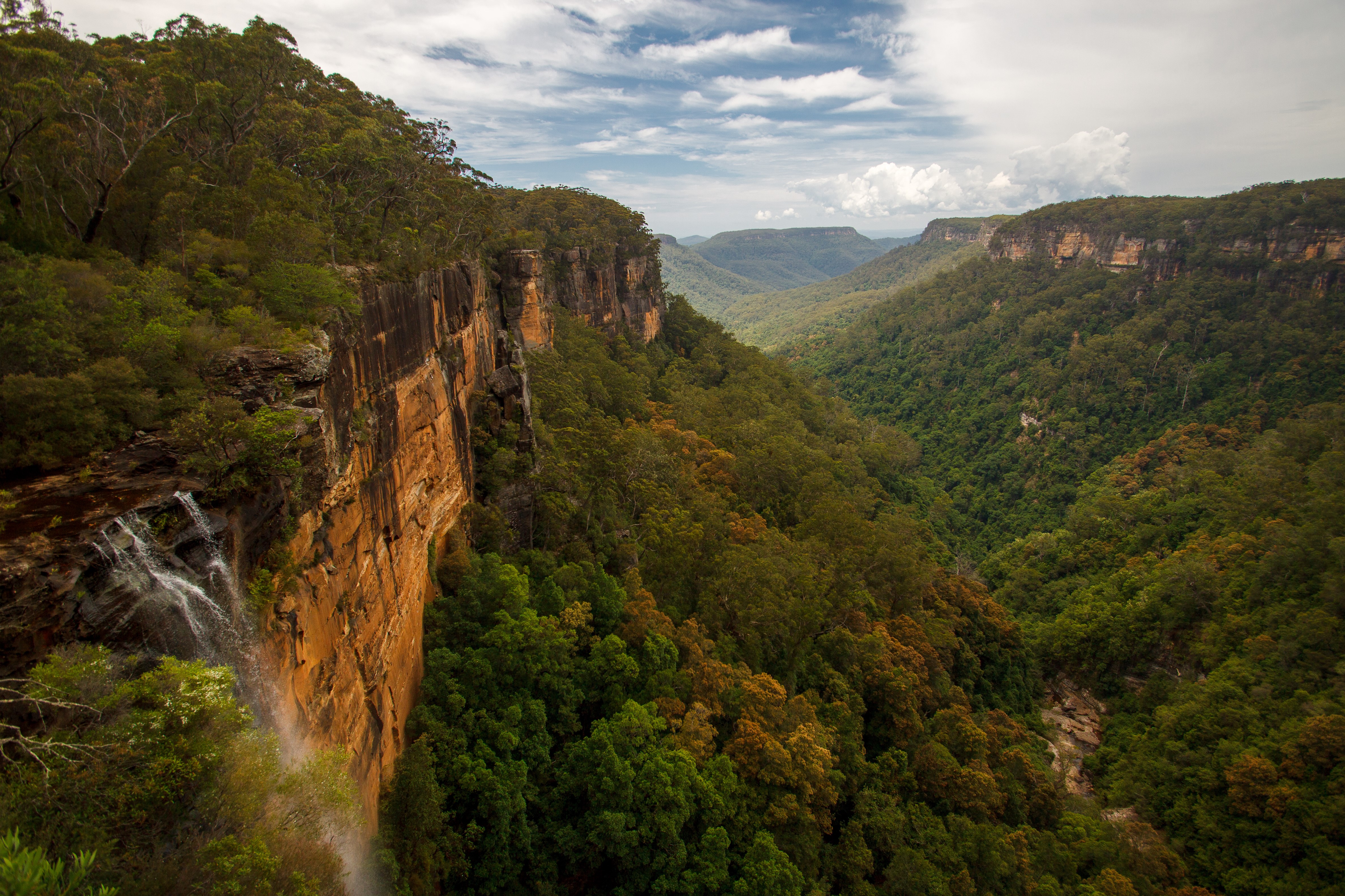 4K, rock, waterfall, plants, nature, landscape, Australia HD Wallpaper