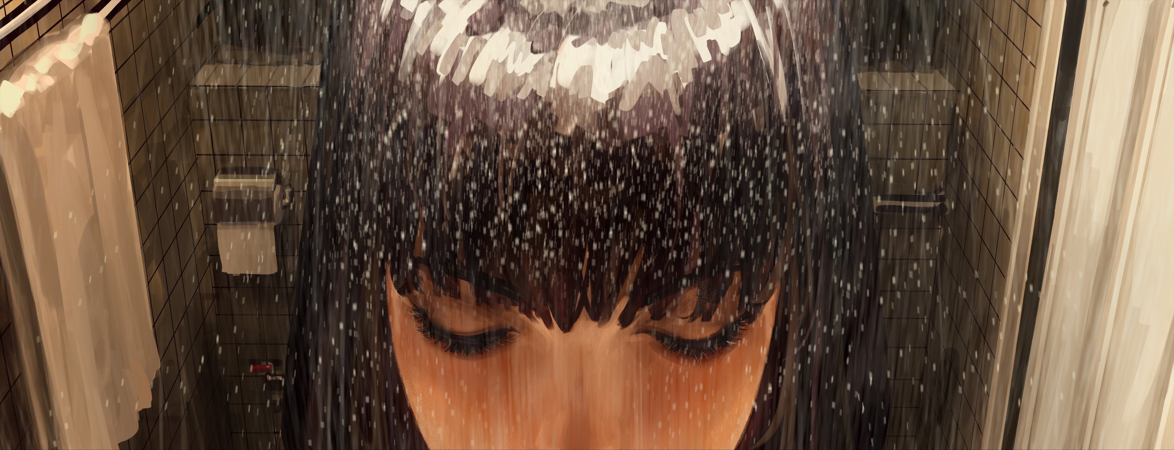4K, GUWEIZ, drawing, digital art, bath, Bad guys, artwork, original characters HD Wallpaper
