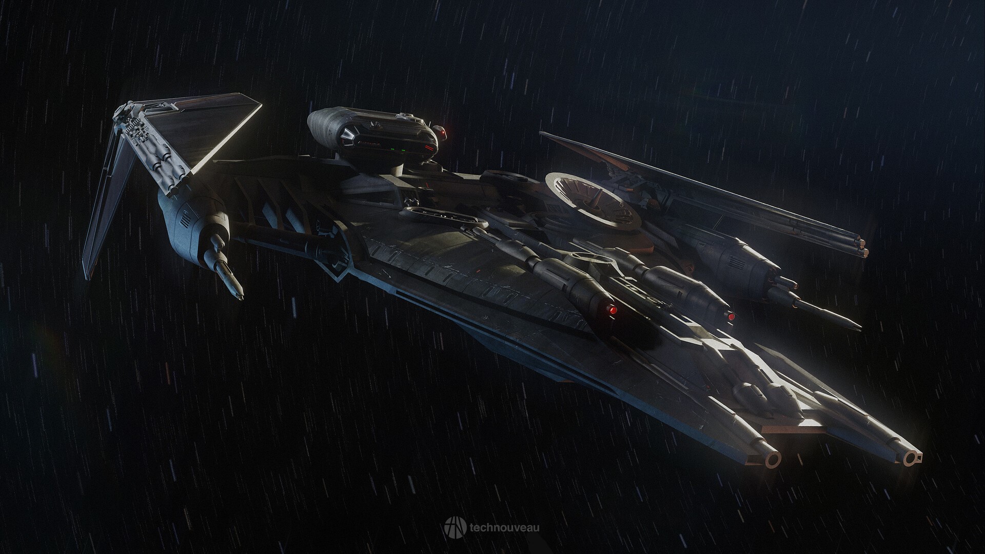 Star Wars Ships, vehicle, Tie-Cruiser, digital art, ArtStation, science fiction, Star Wars, Rasmus Poulsen HD Wallpaper