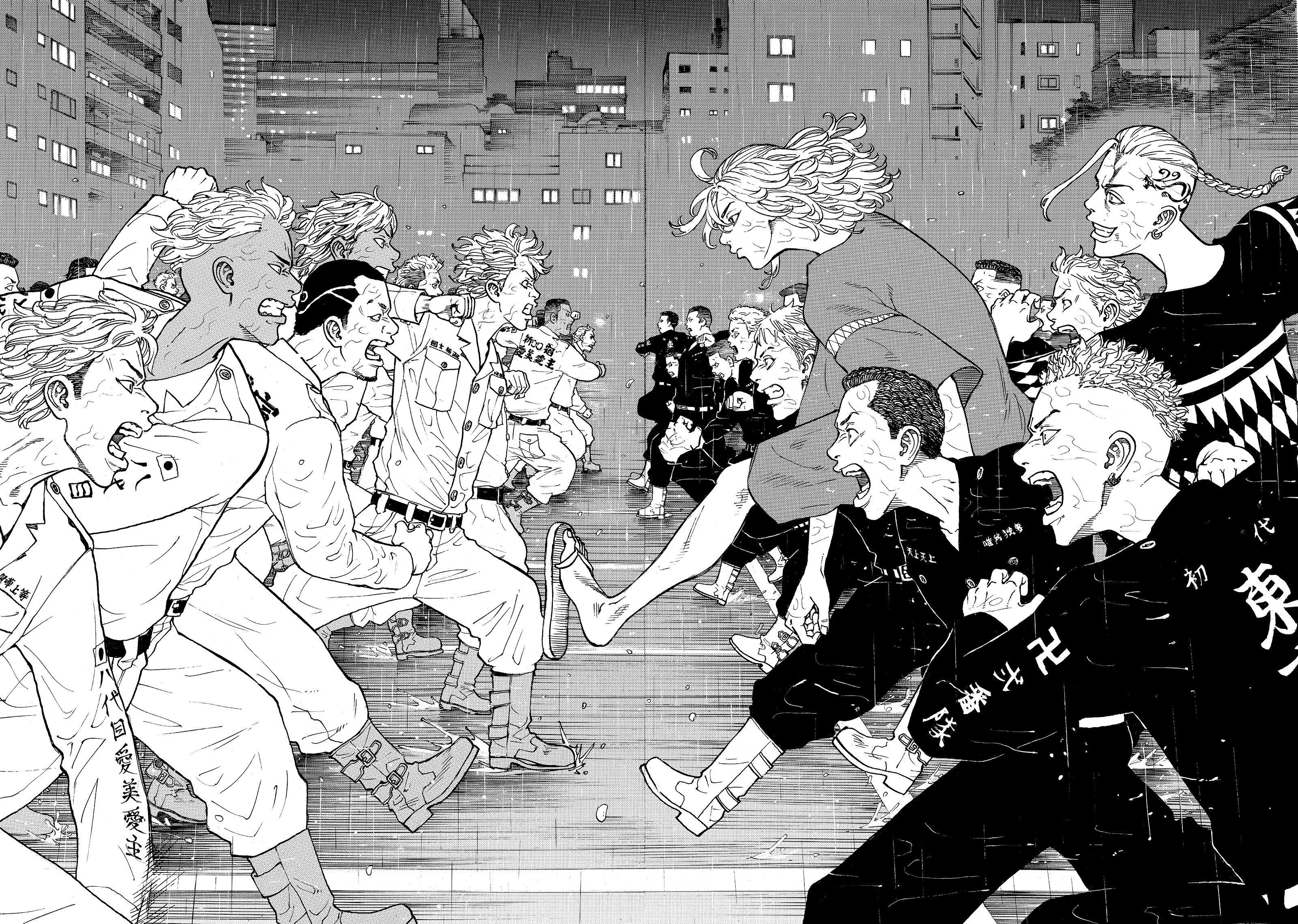 anime men, monochrome, anime, Tokyo Revengers HD Wallpaper