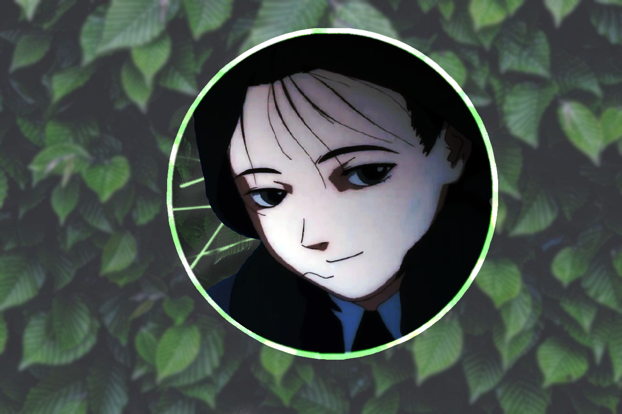 green background, necktie, forest, blurry background, leaves, circle, glasses, Serial Experiments Lain, blurred HD Wallpaper