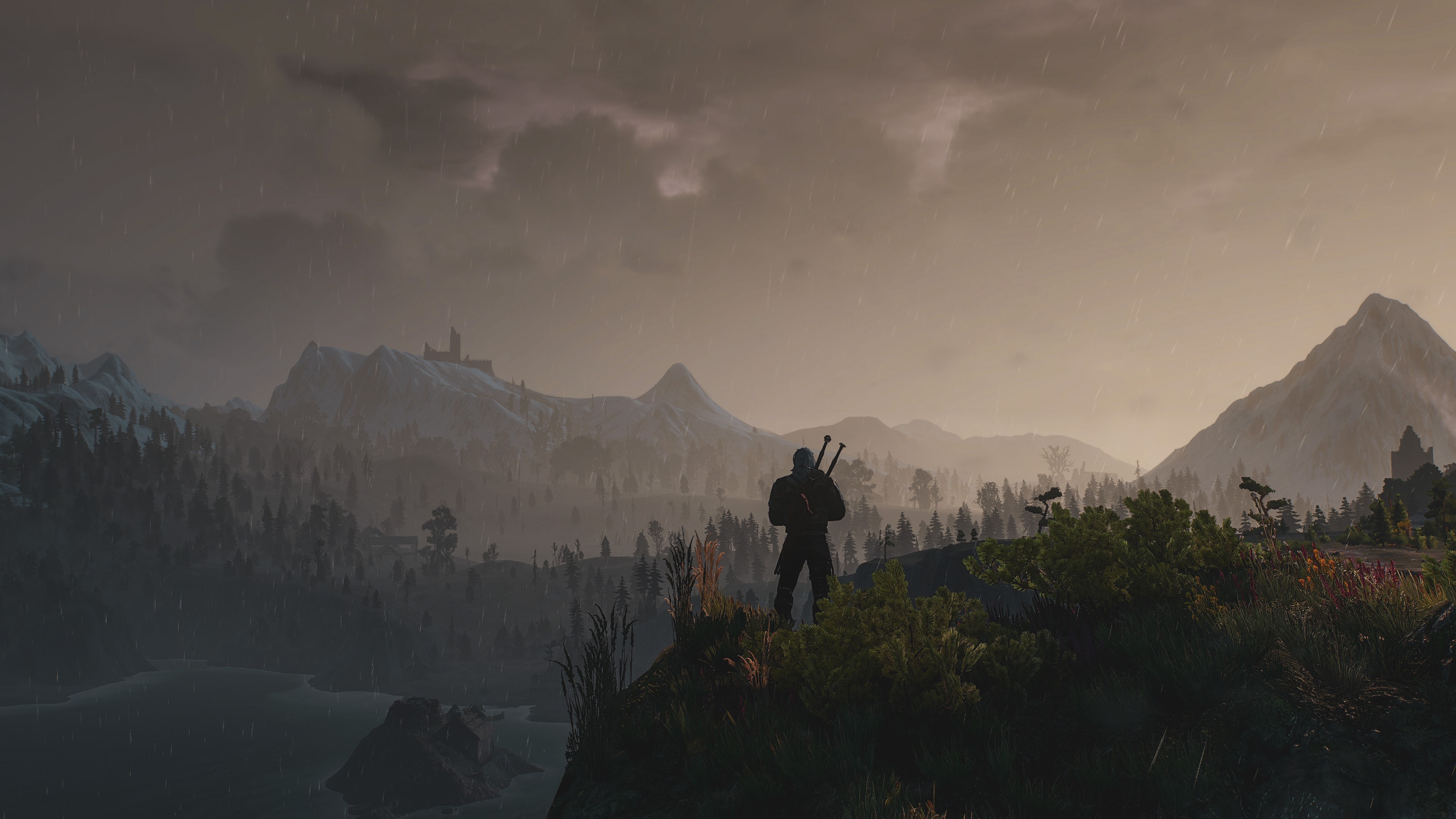 4K, The Witcher 3: Wild Hunt, screen shot, Geralt of Rivia, The Witcher HD Wallpaper