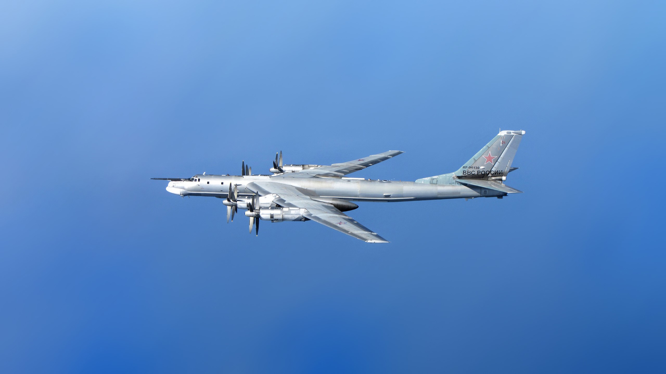 Russian Air Force, Bomber, Tupolev Tu-95, aircraft, Tu-95-MS, military aircraft, sky, strategic bomber, turboprop HD Wallpaper