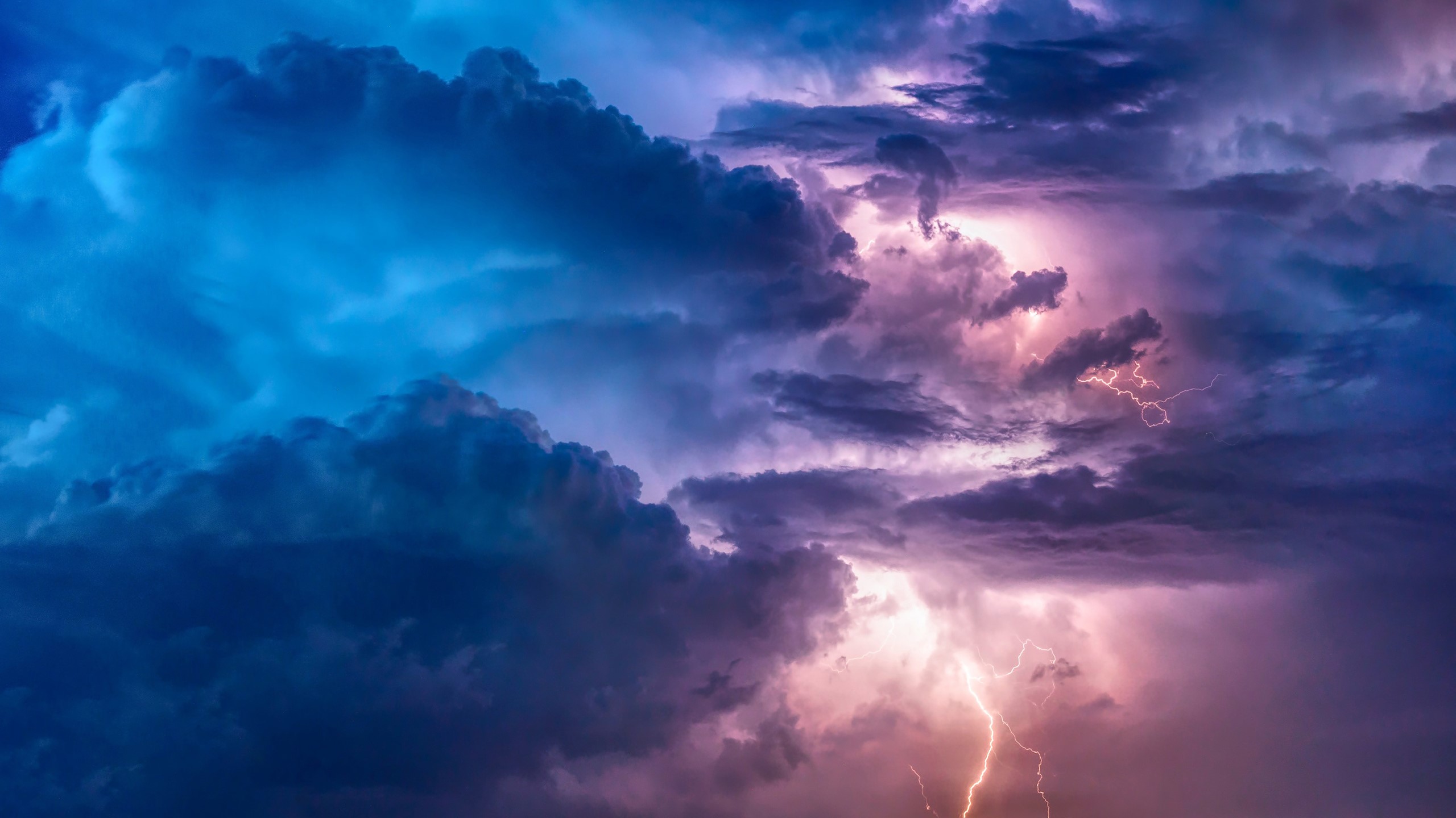 clouds, storm, lightning, Time-lapse, sky, nature HD Wallpaper