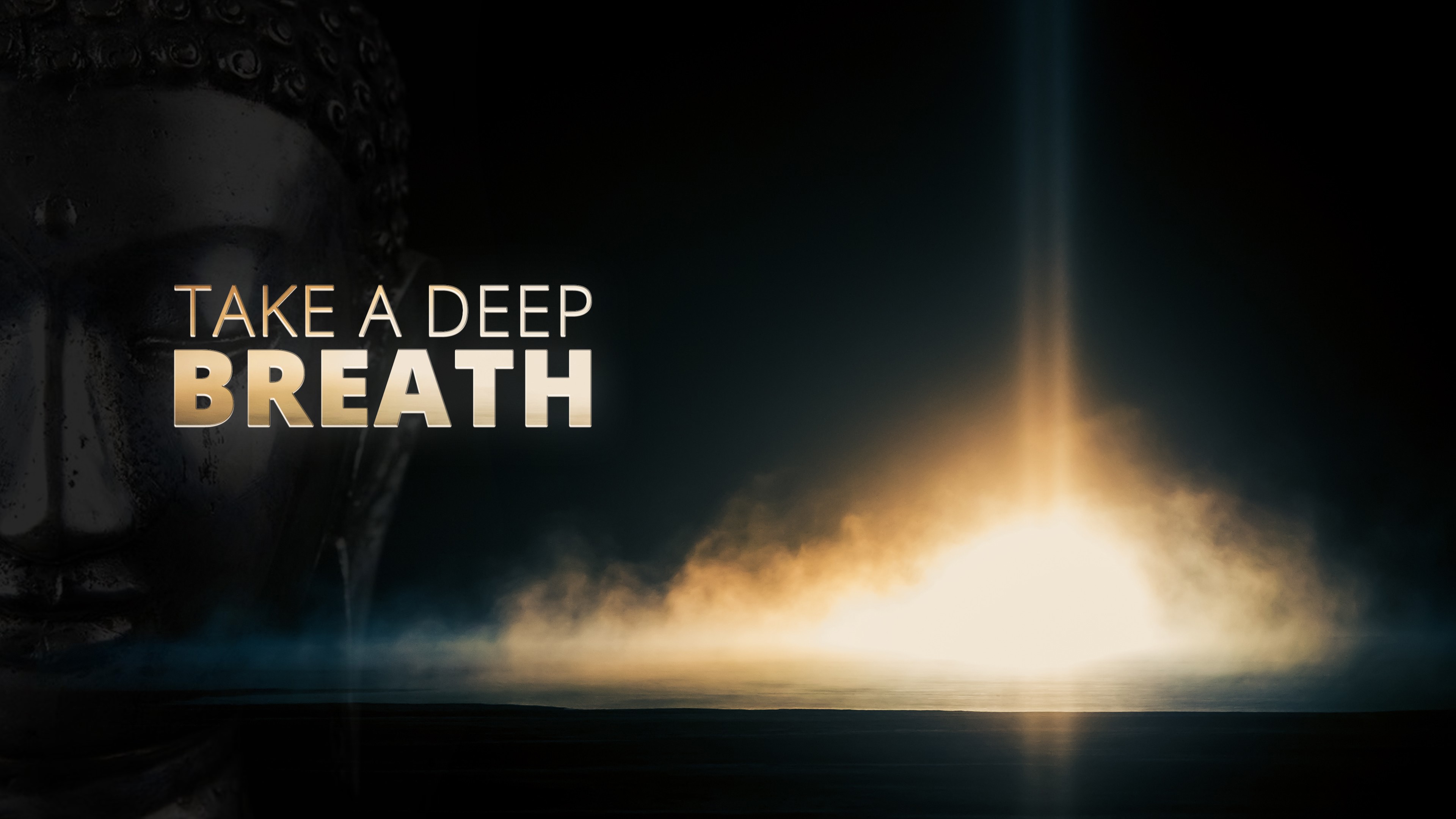 4K, breath, Buddha, typography HD Wallpaper