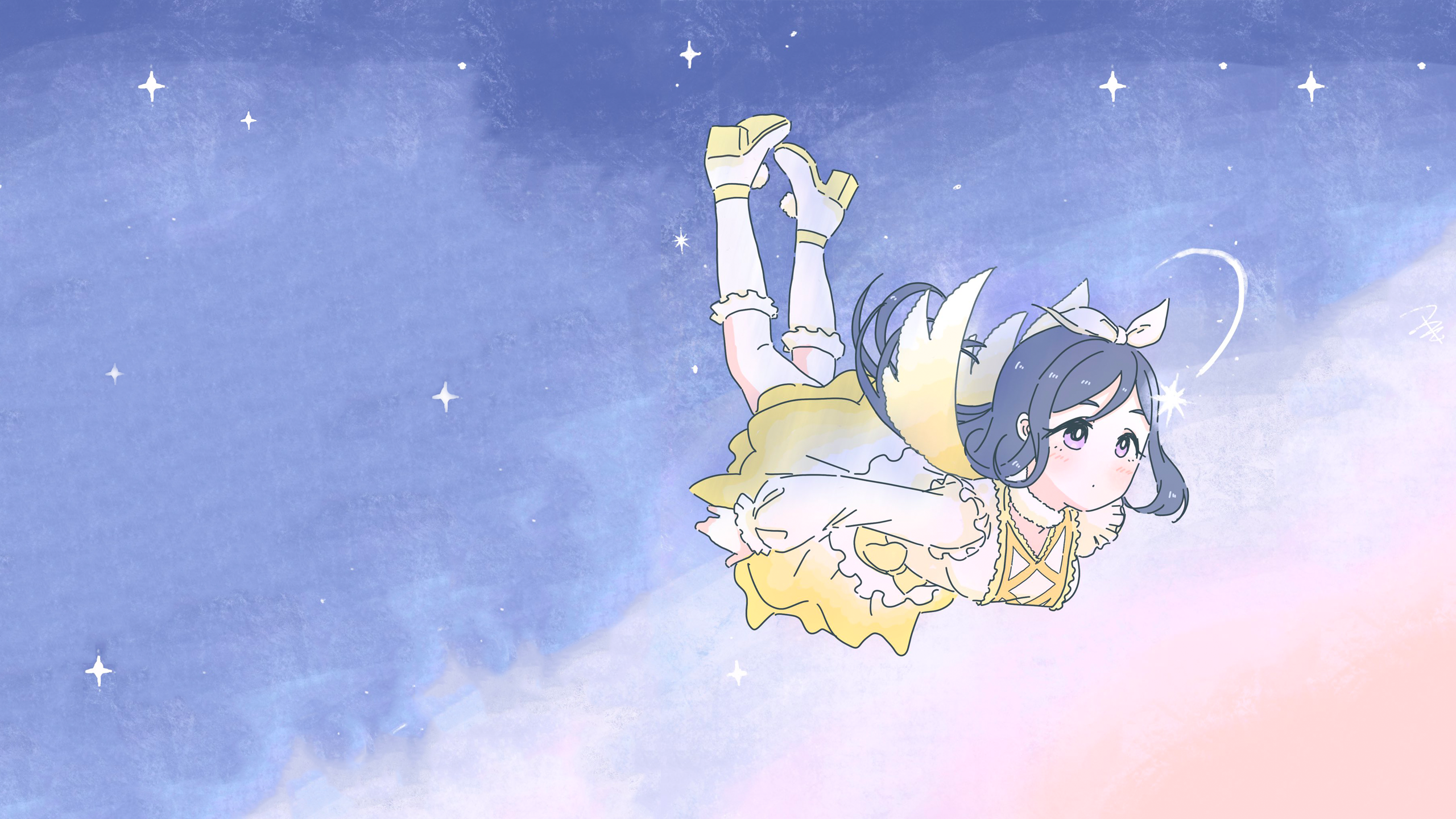 Matsuura Kanan, flying, Love Live! Sunshine, Love Live Series HD Wallpaper
