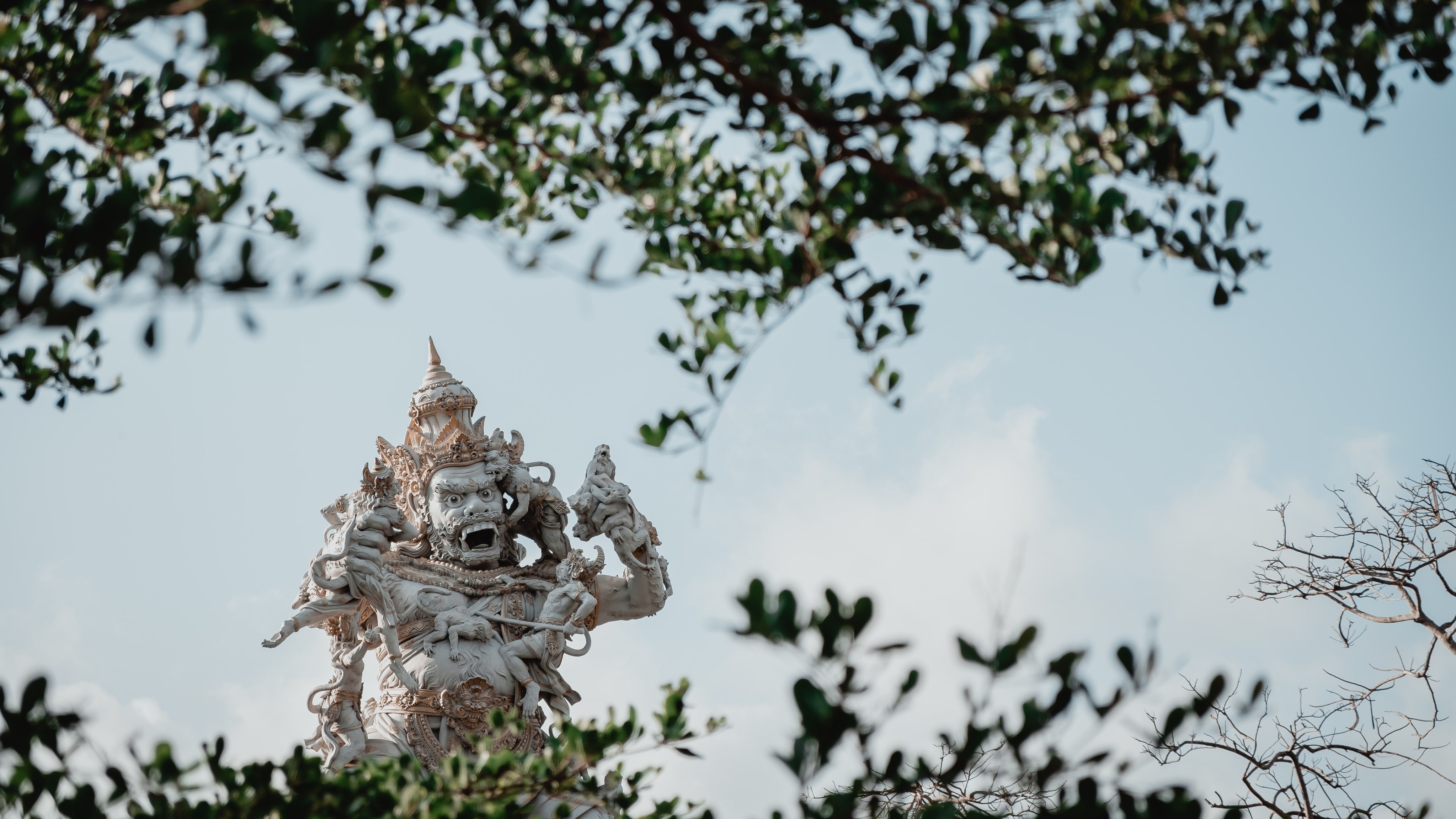 4K, Indonesia, Bali, statue HD Wallpaper