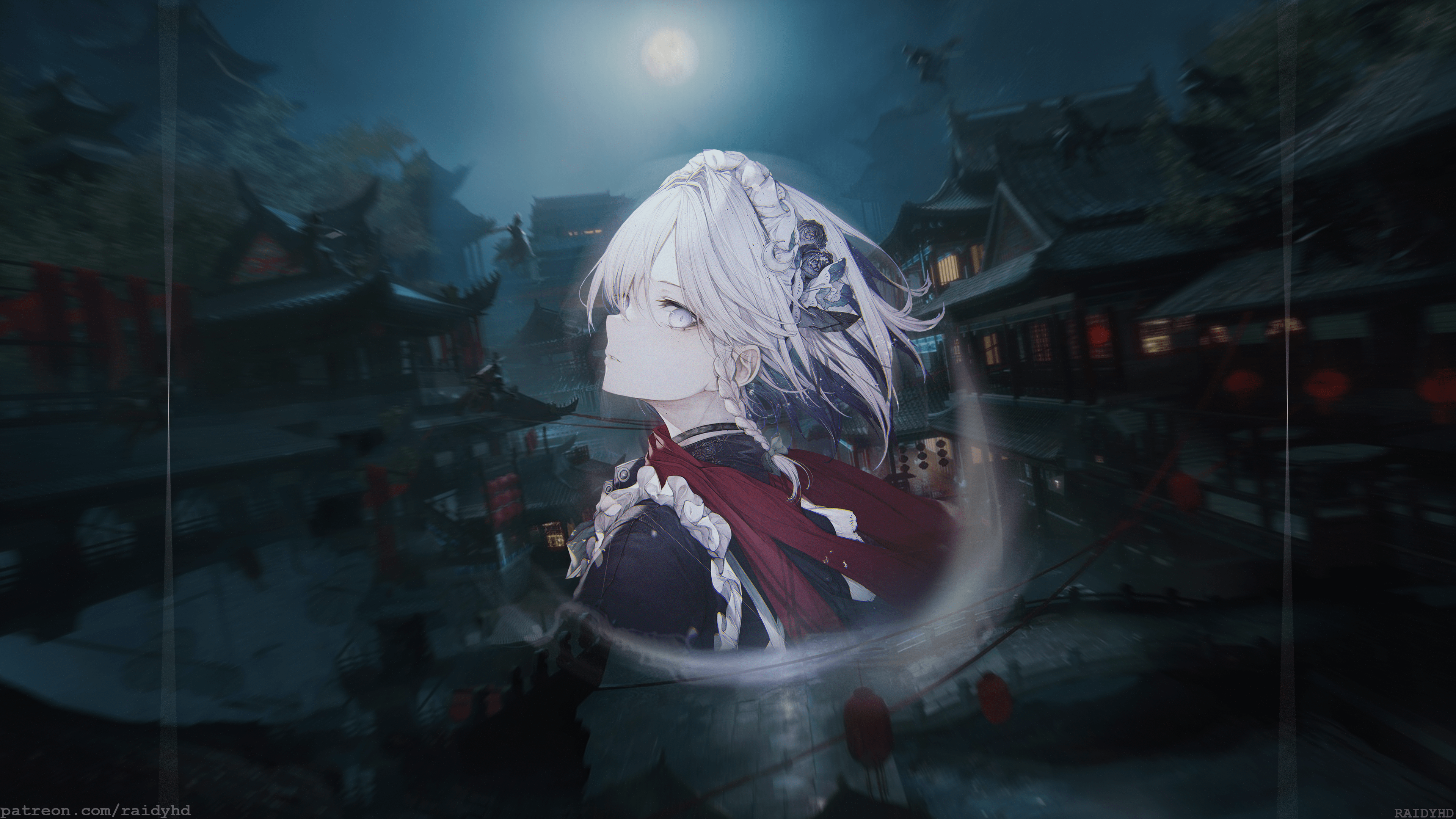 4K, anime girls, picture-in-picture, anime, Touhou, Izayoi Sakuya HD Wallpaper
