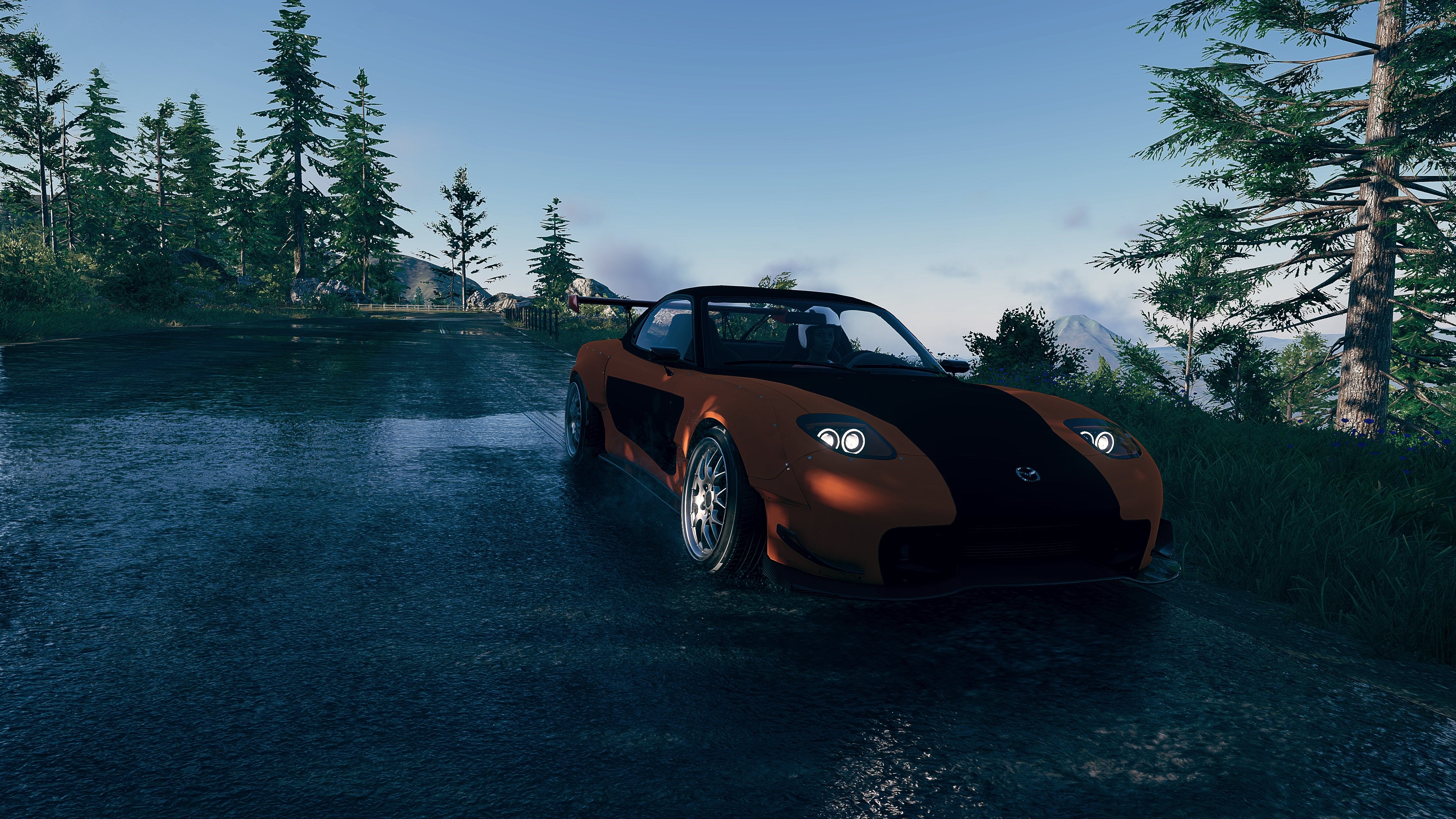 4K, The Crew 2, car, drift cars, The Crew Wild Run, video games, Mazda RX-7, Mazda, Veilside, Mazda RX-7 FD, The Crew HD Wallpaper