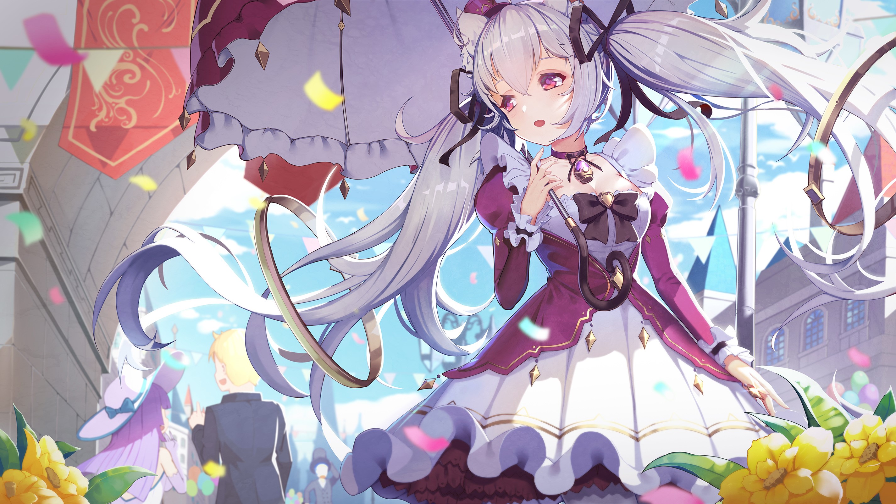 cleavage, artwork, Mahou Shoujo Madoka Magica, Kyuubey HD Wallpaper