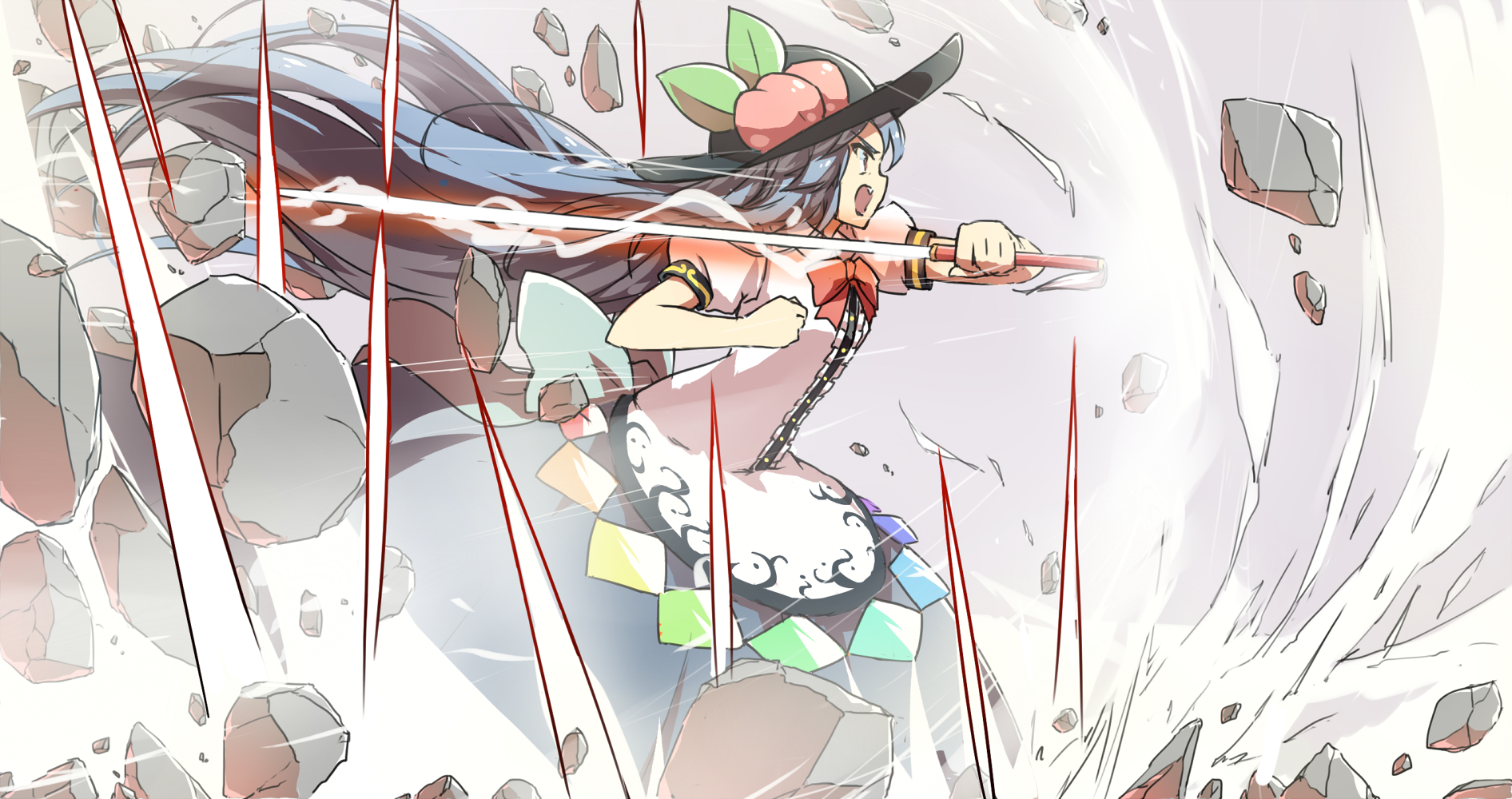 sword, Hinanawi Tenshi, Touhou HD Wallpaper