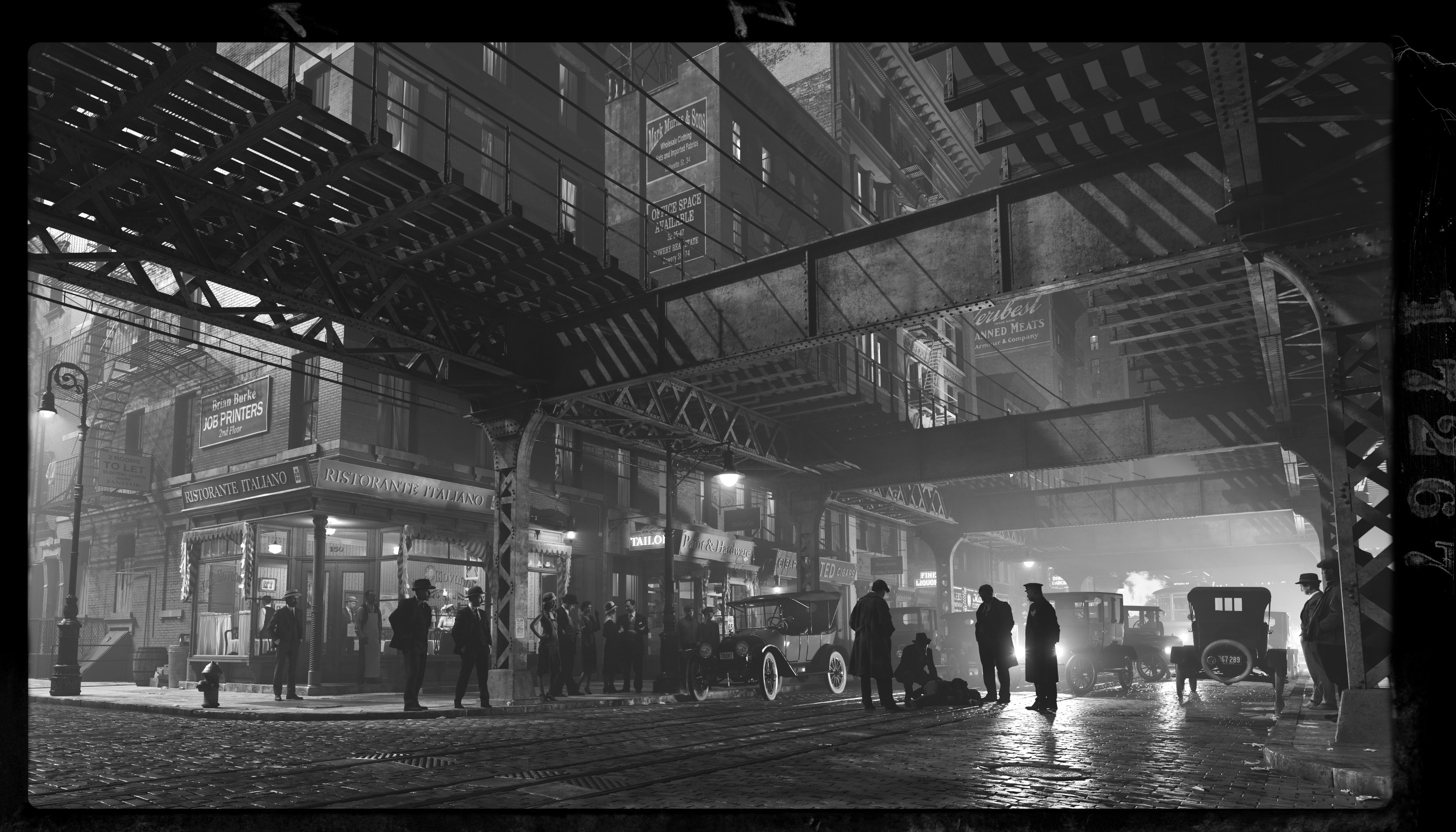 4K, monochrome, city, noir HD Wallpaper
