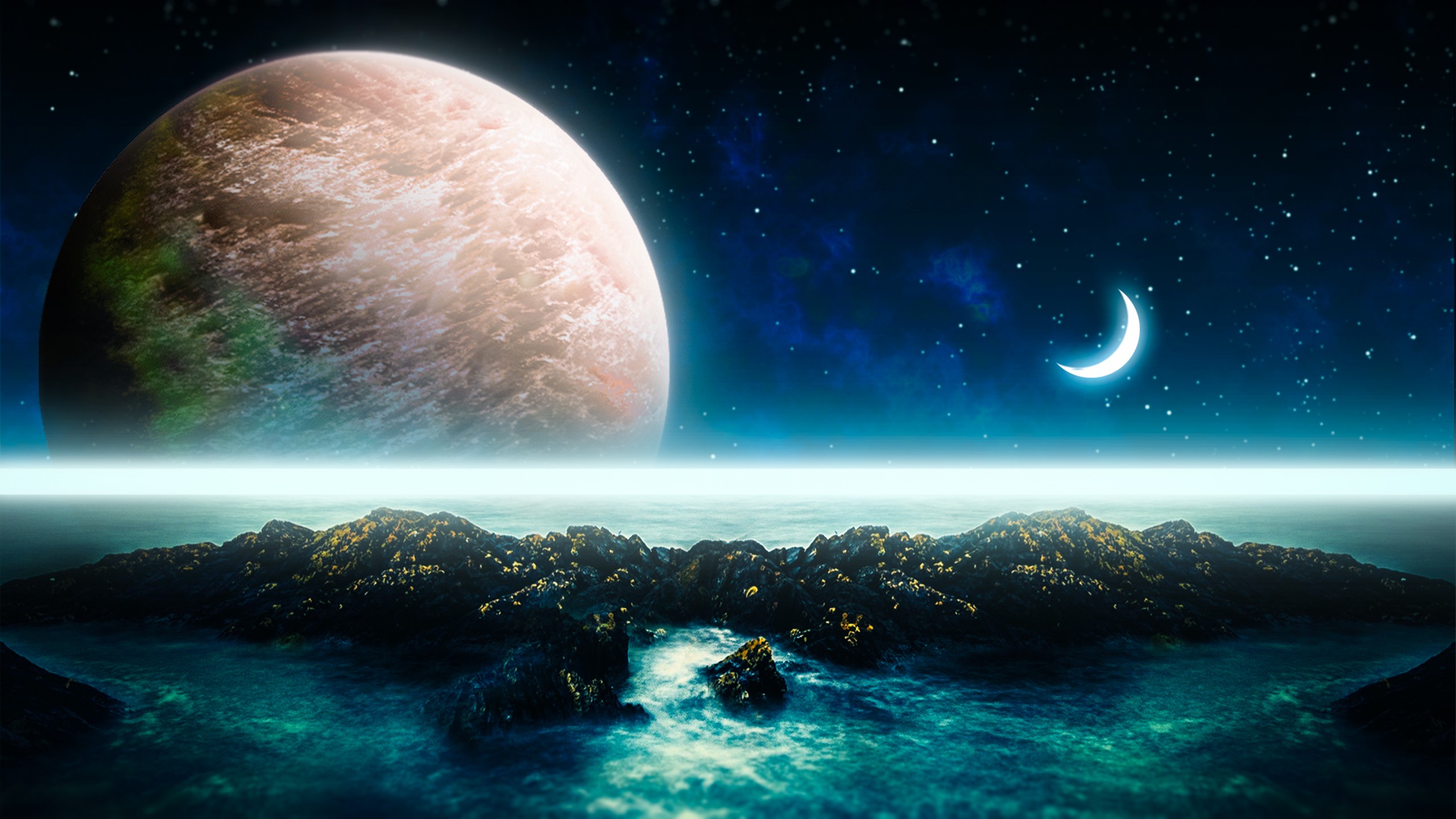 space, planet, Composite HD Wallpaper