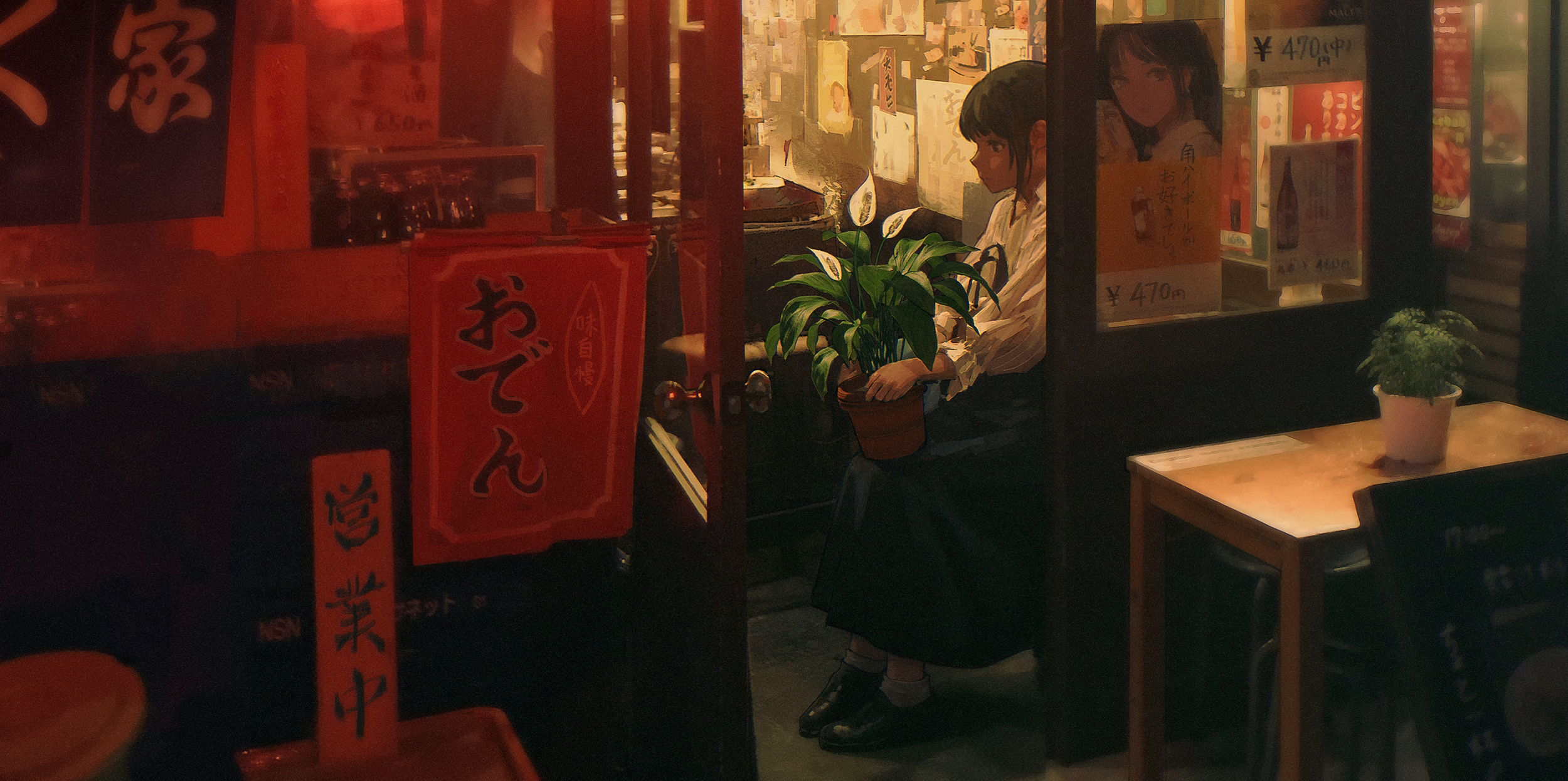Wang Xi, flowers, original characters, anime girls HD Wallpaper