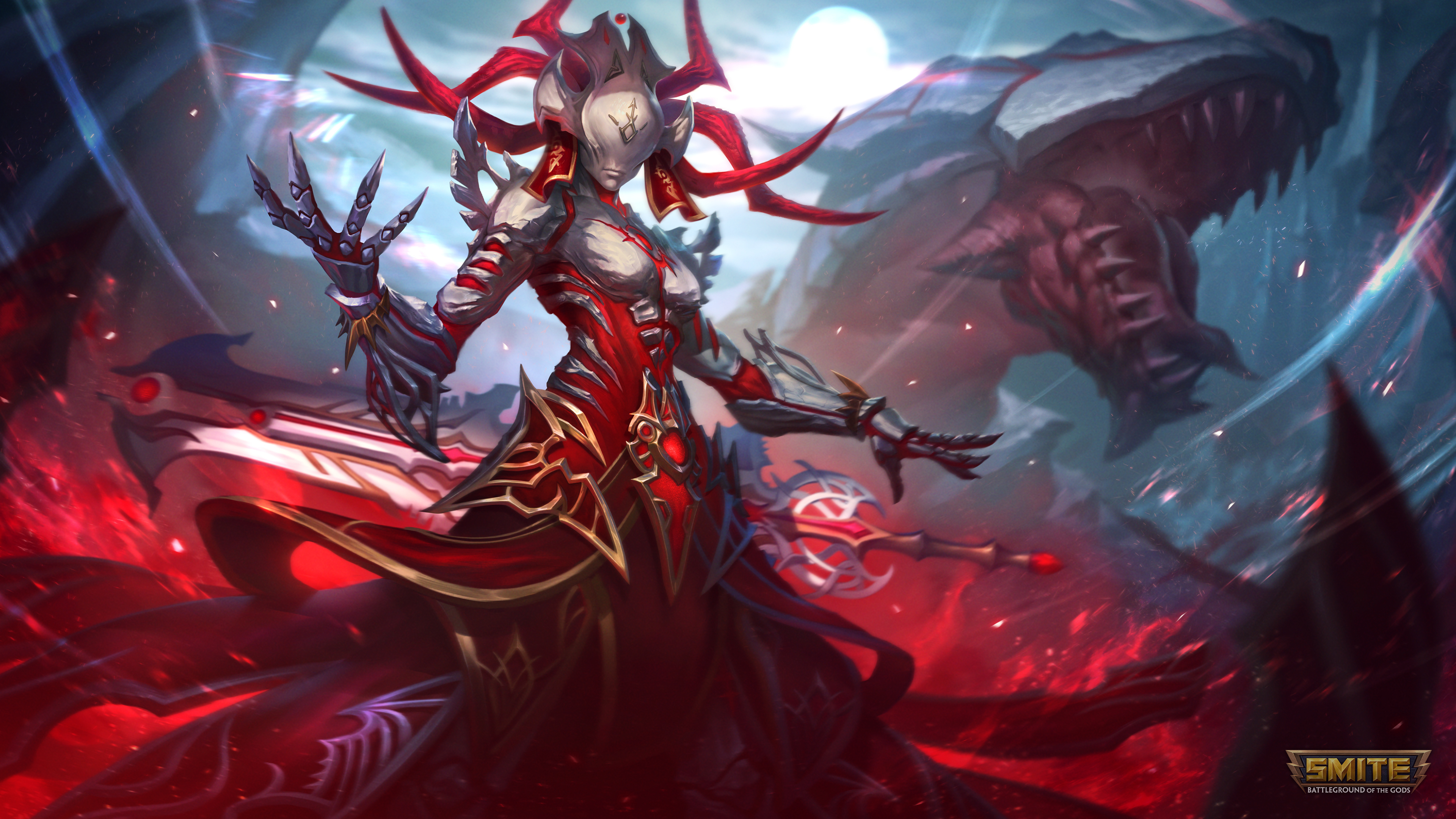 Crimson Magus Morgan Le Fay Smite HD Wallpaper