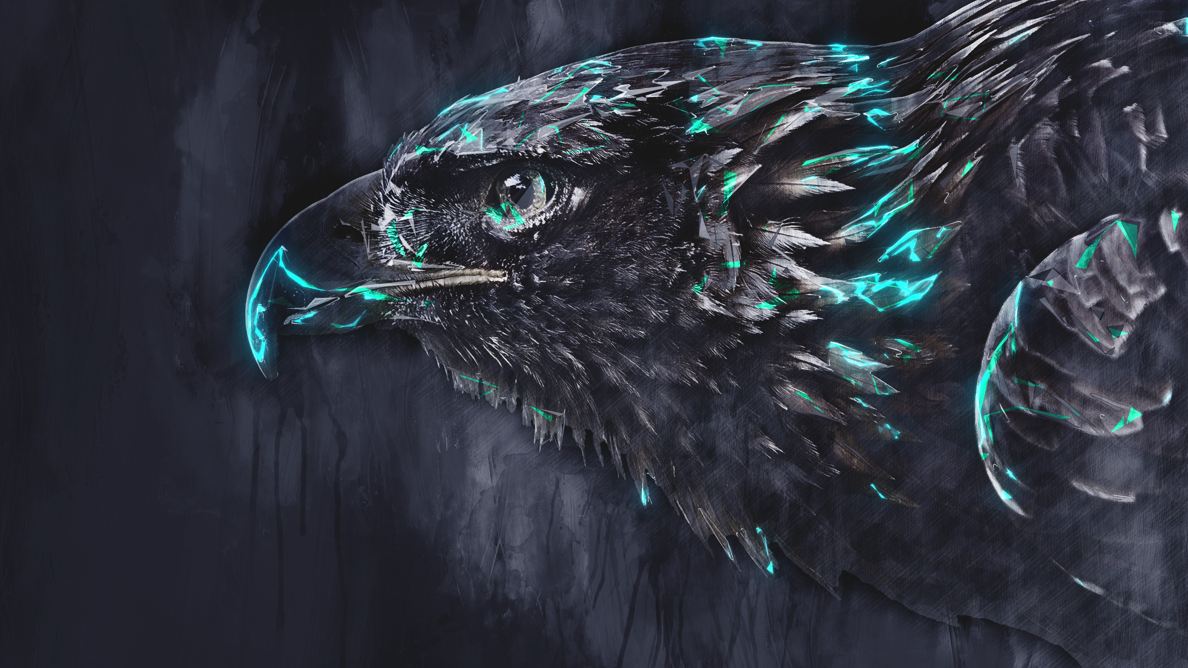 4K, eagle, artwork, animals HD Wallpaper
