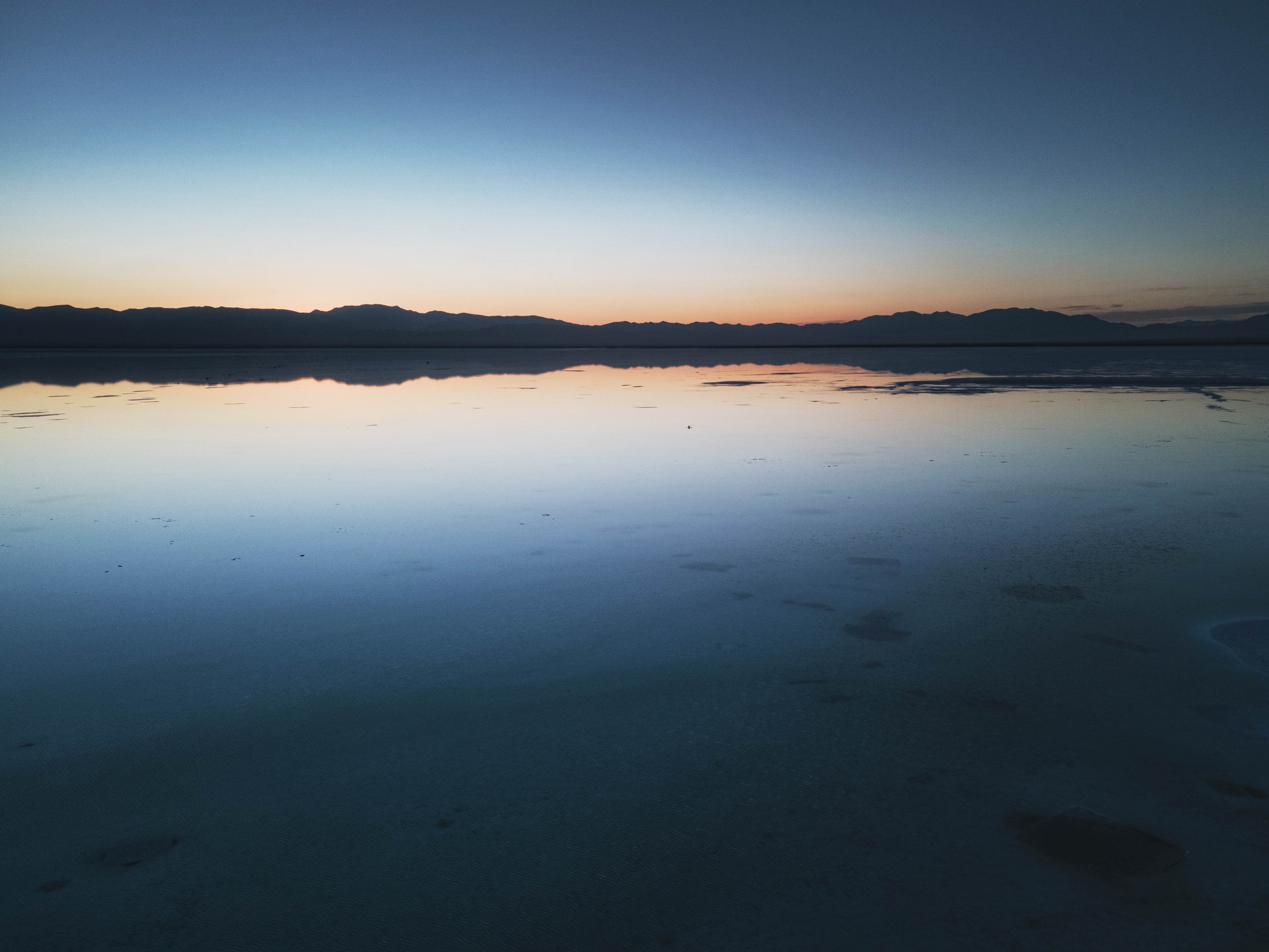 drone, sunset, landscape, salt lakes, lake HD Wallpaper