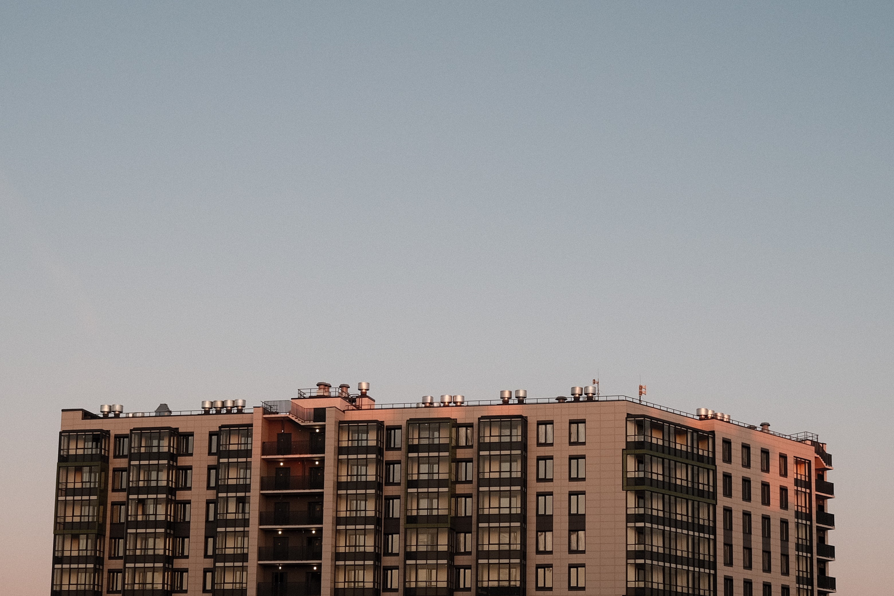 clear sky, sunrise, building HD Wallpaper