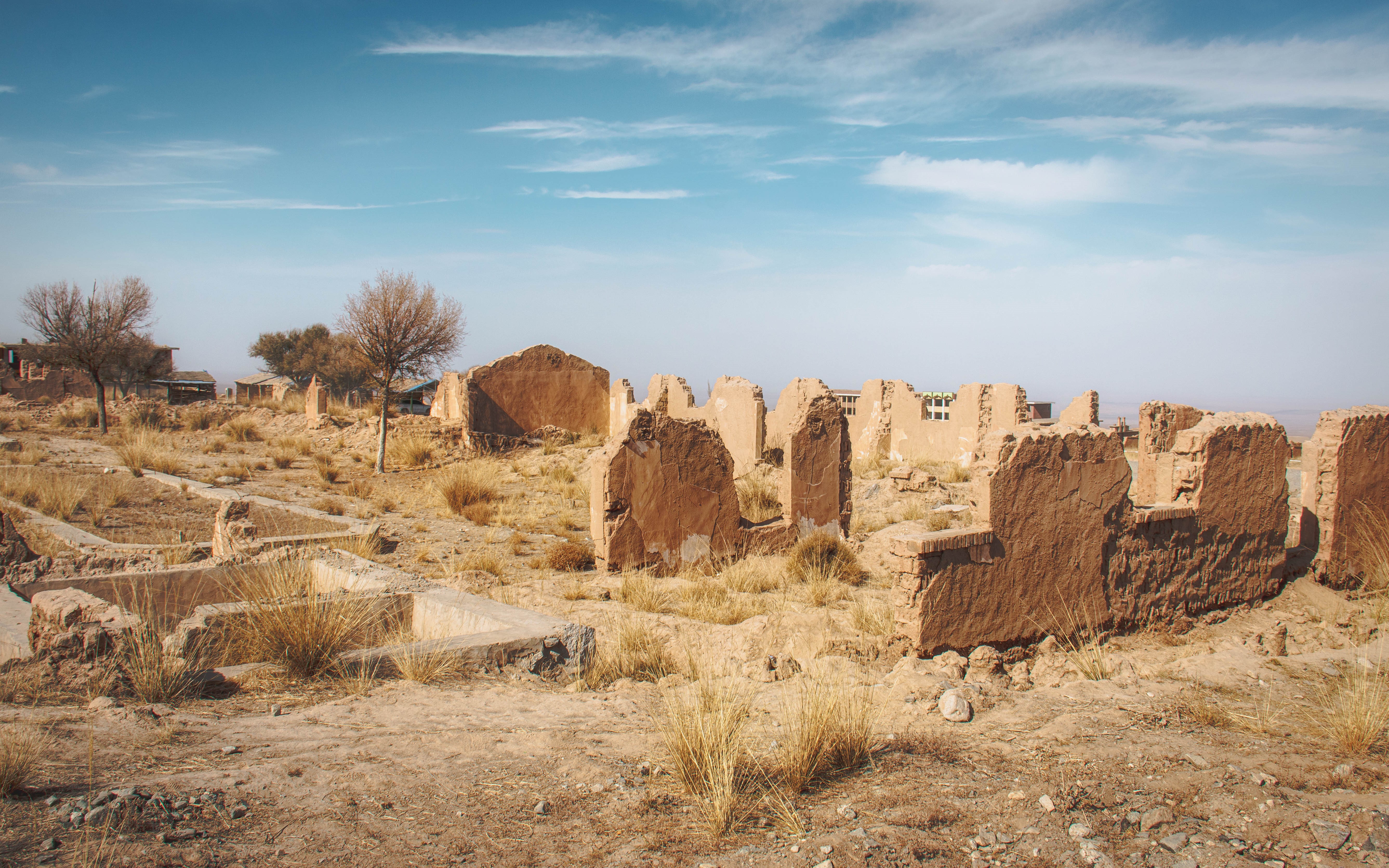 4K, ruin, outdoors, ruins HD Wallpaper
