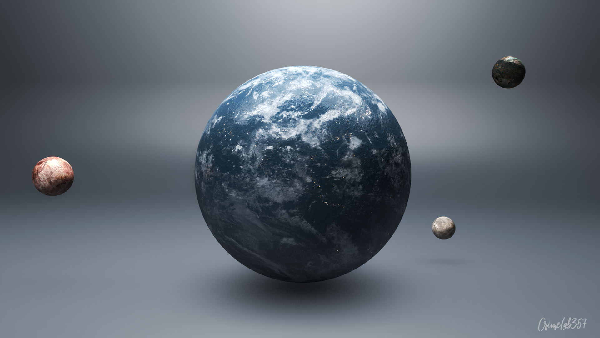 planet, 3D graphics, watermarked HD Wallpaper
