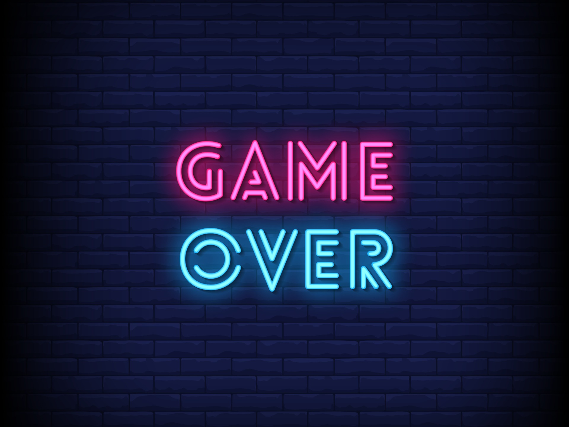 Game Over Neon Sign HD Wallpaper