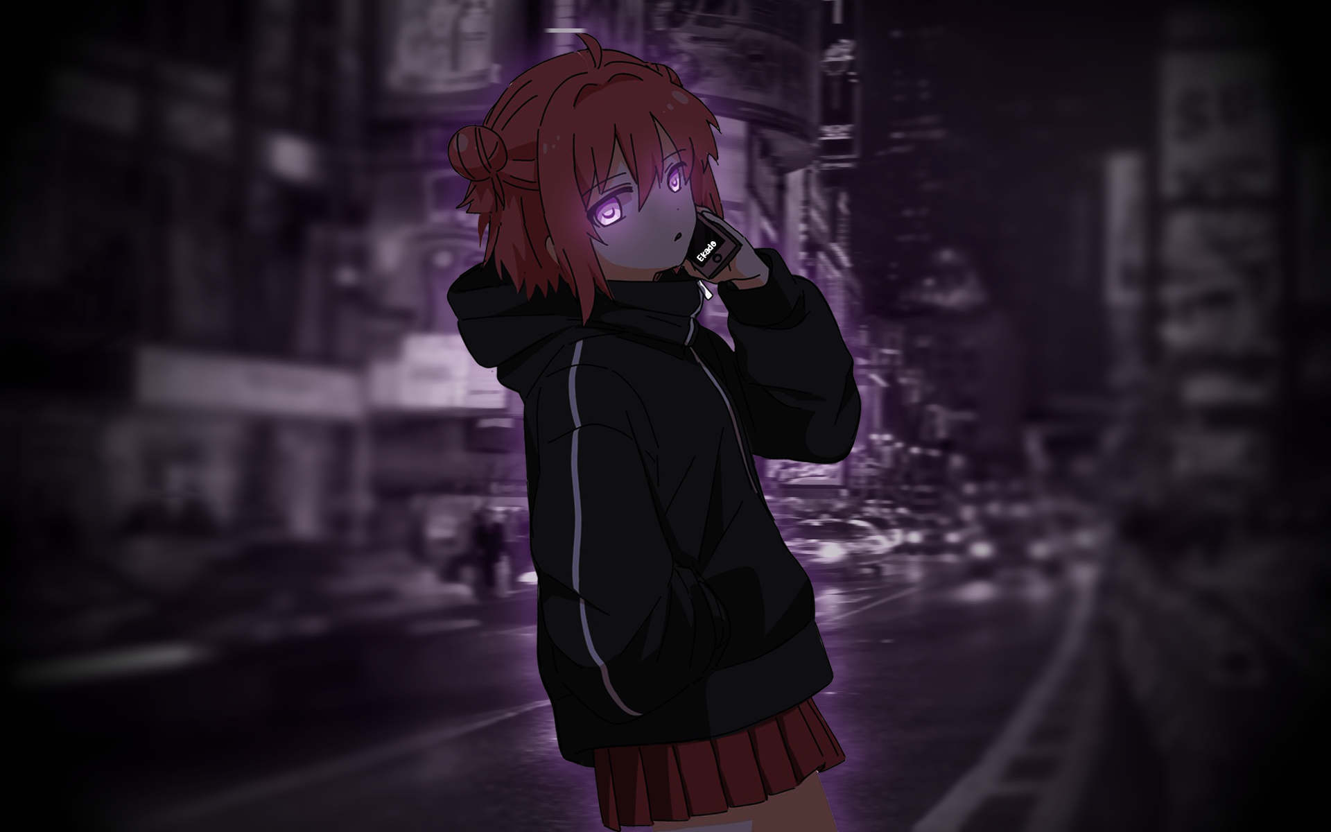 city, anime girls, Akaza Akari, Yuru Yuri, redhead HD Wallpaper