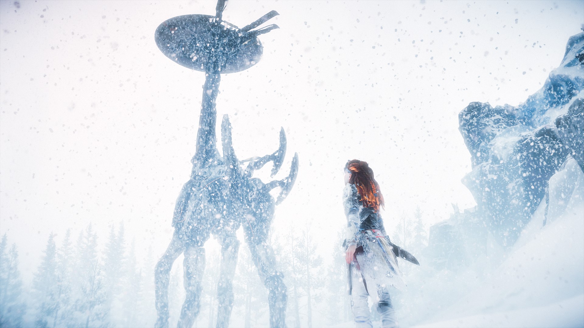 snow, Aloy (Horizon: Zero Dawn), guerrilla games, women, Horizon: Zero Dawn, PlayStation 4, Horizon: Zero Dawn Frozen Wilds HD Wallpaper