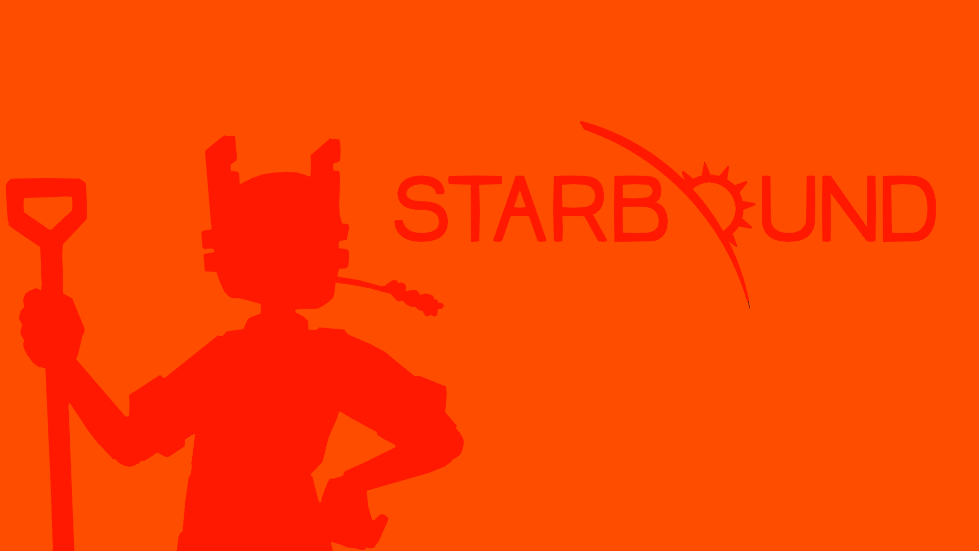 Starbound, minimalism, orange background HD Wallpaper