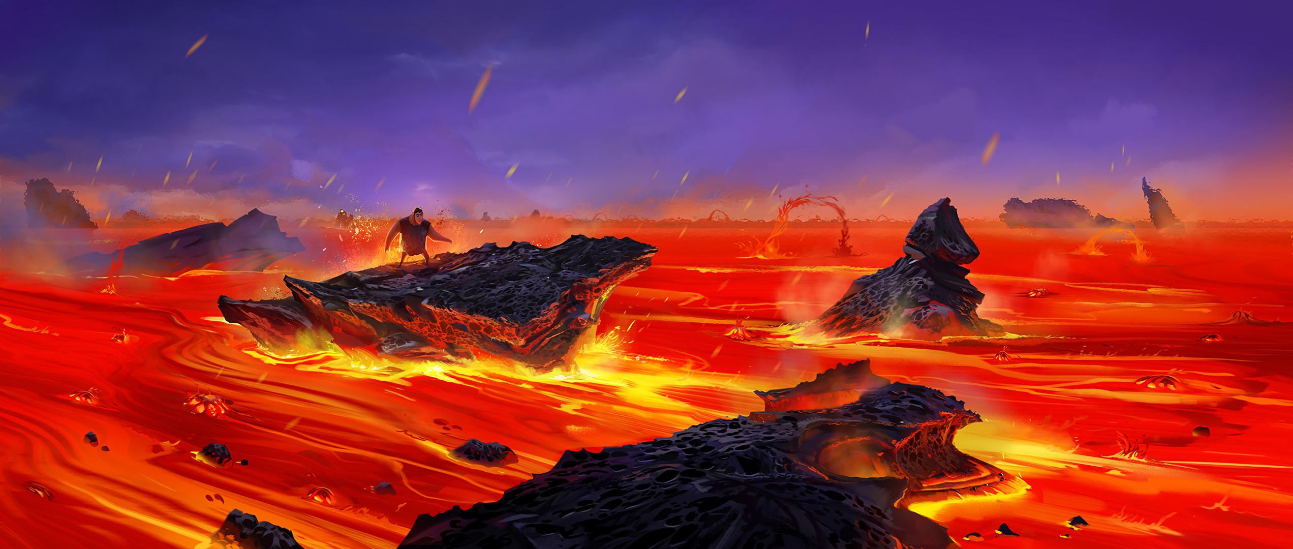 Grug in The Croods A New Age Lava Scene HD Wallpaper