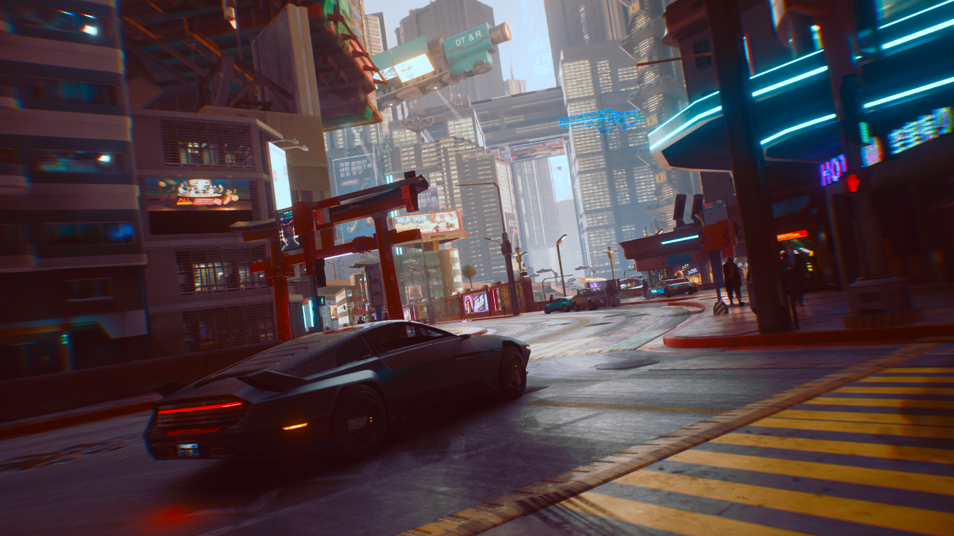 Cyberpunk 2077, drift, car, city, CD Projekt RED, cyberpunk HD Wallpaper