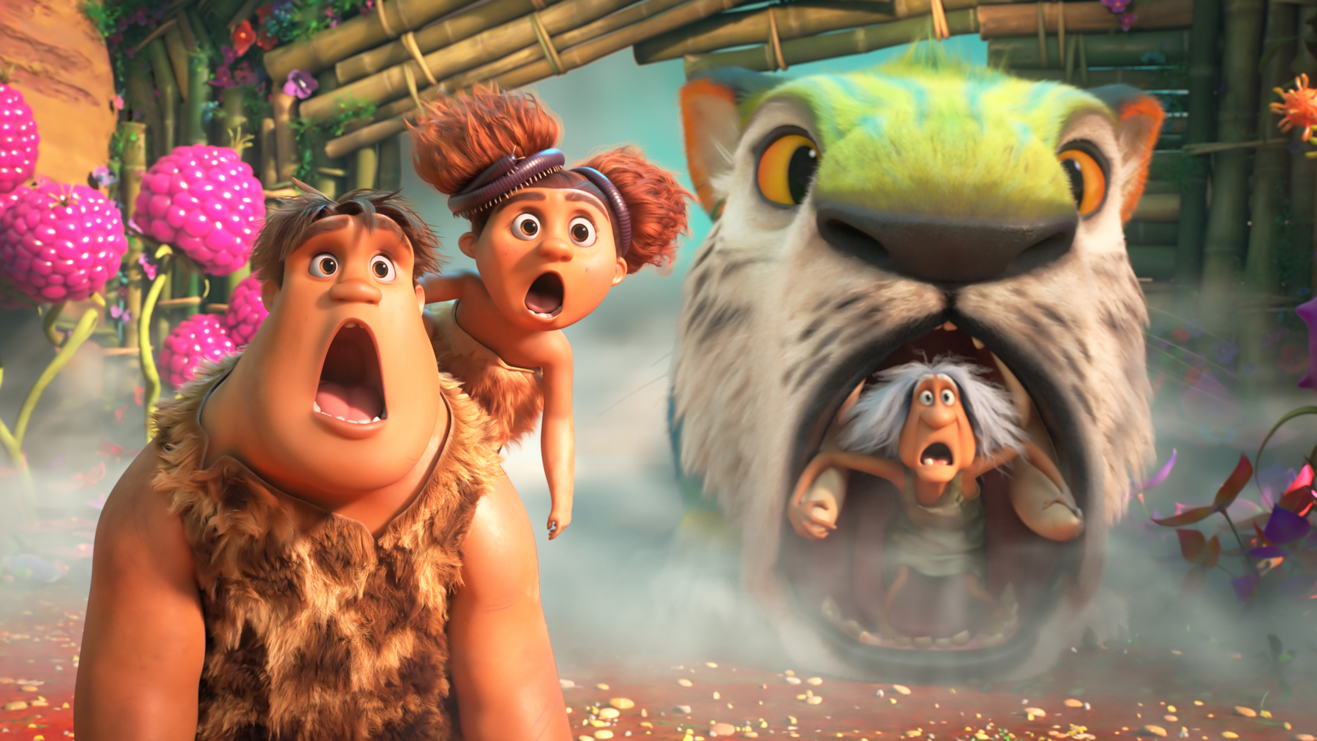 The Croods: A New Age - Gran, Thunk, and Sandy in danger HD Wallpaper