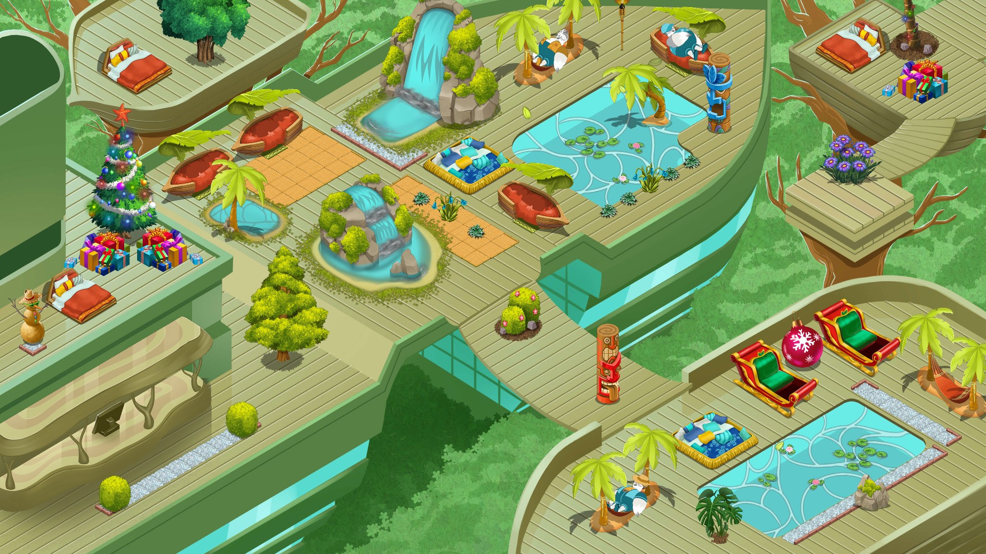 cartoon, digital art, bird resort HD Wallpaper