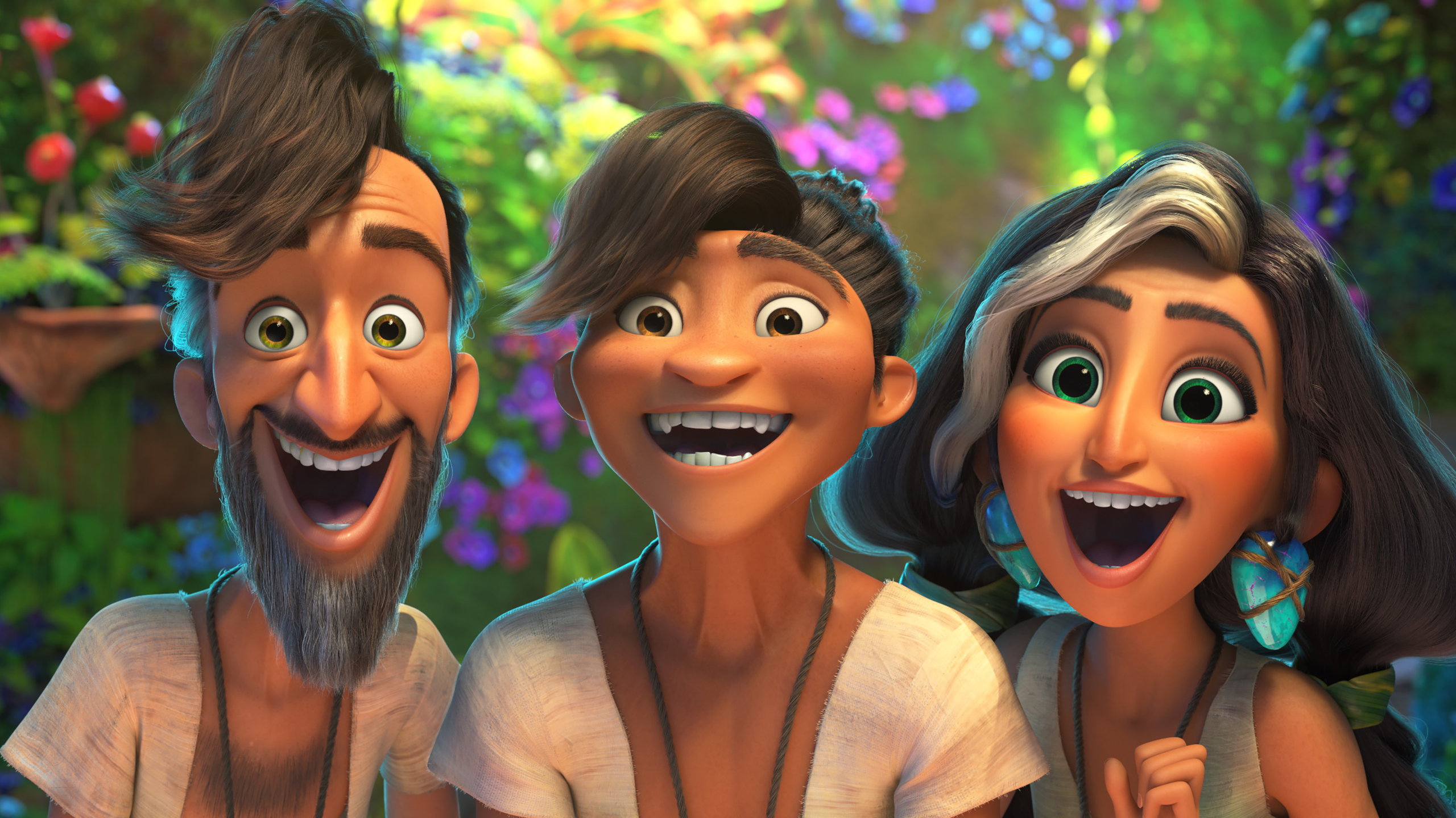 The Croods: A New Age - Phil, Guy, and Hope HD Wallpaper