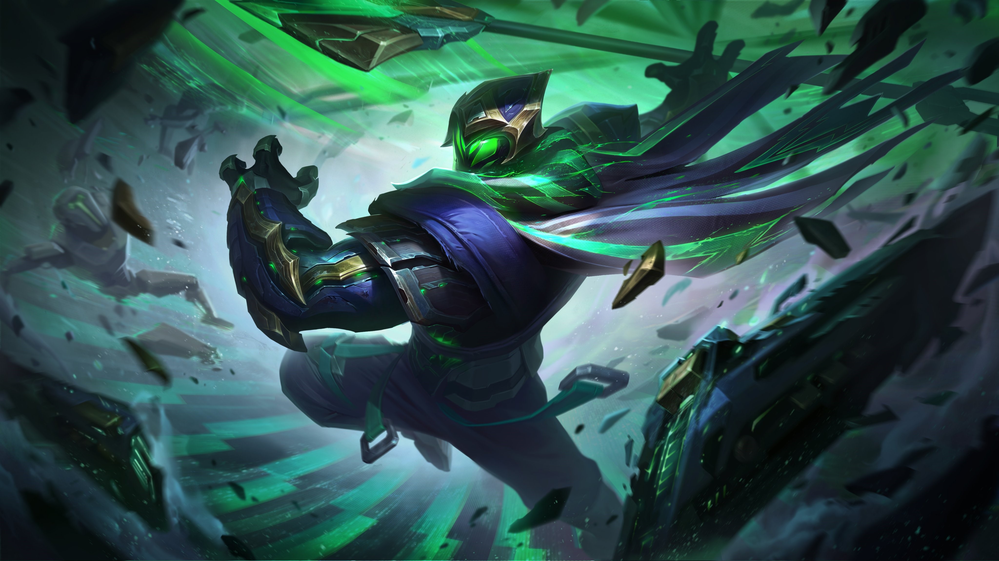 4K, League of Legends, GZG, 4K, Jax, Riot Games, green, Jax (League of Legends), digital art HD Wallpaper