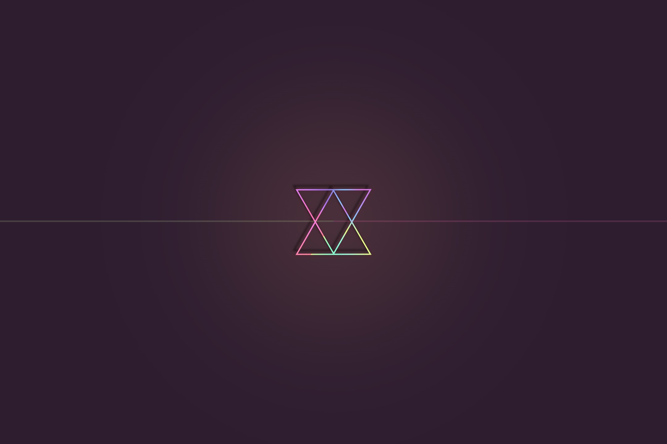 triangle, simple background, purple background, symmetry HD Wallpaper
