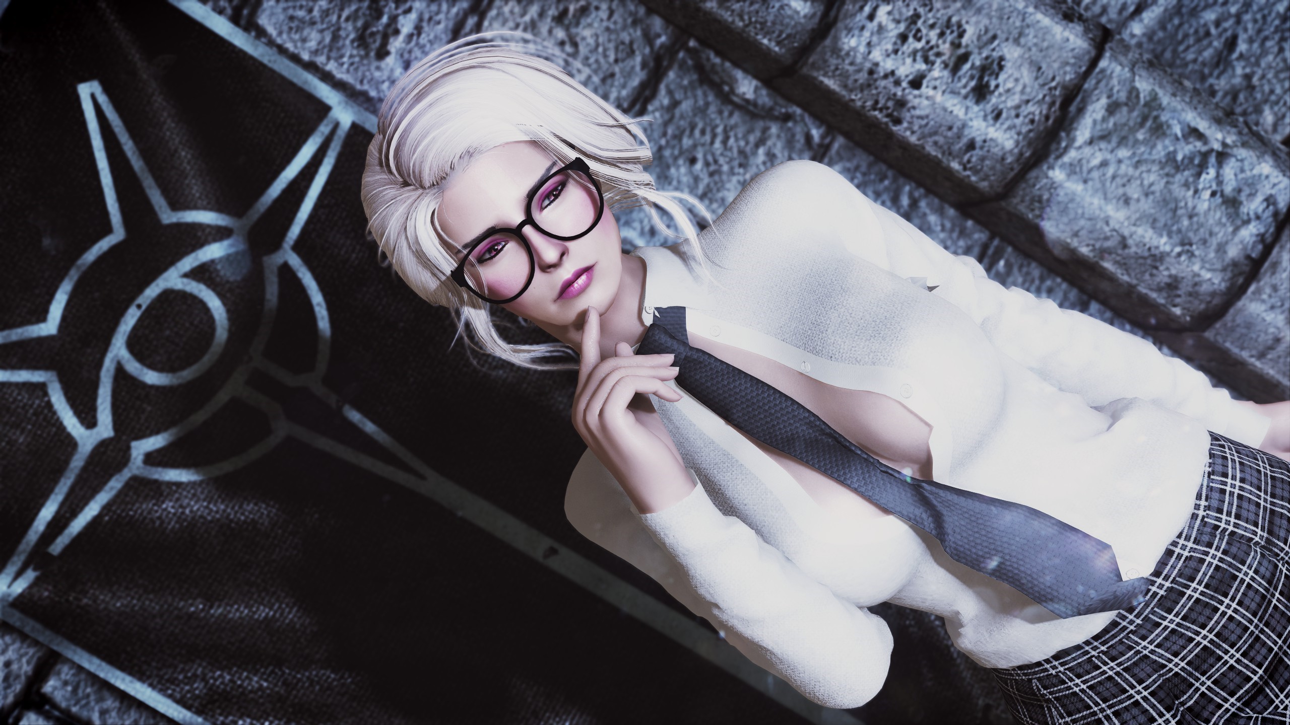 women, fantasy girl, fantasy art, schoolgirl, Skyrim Remastered HD Wallpaper
