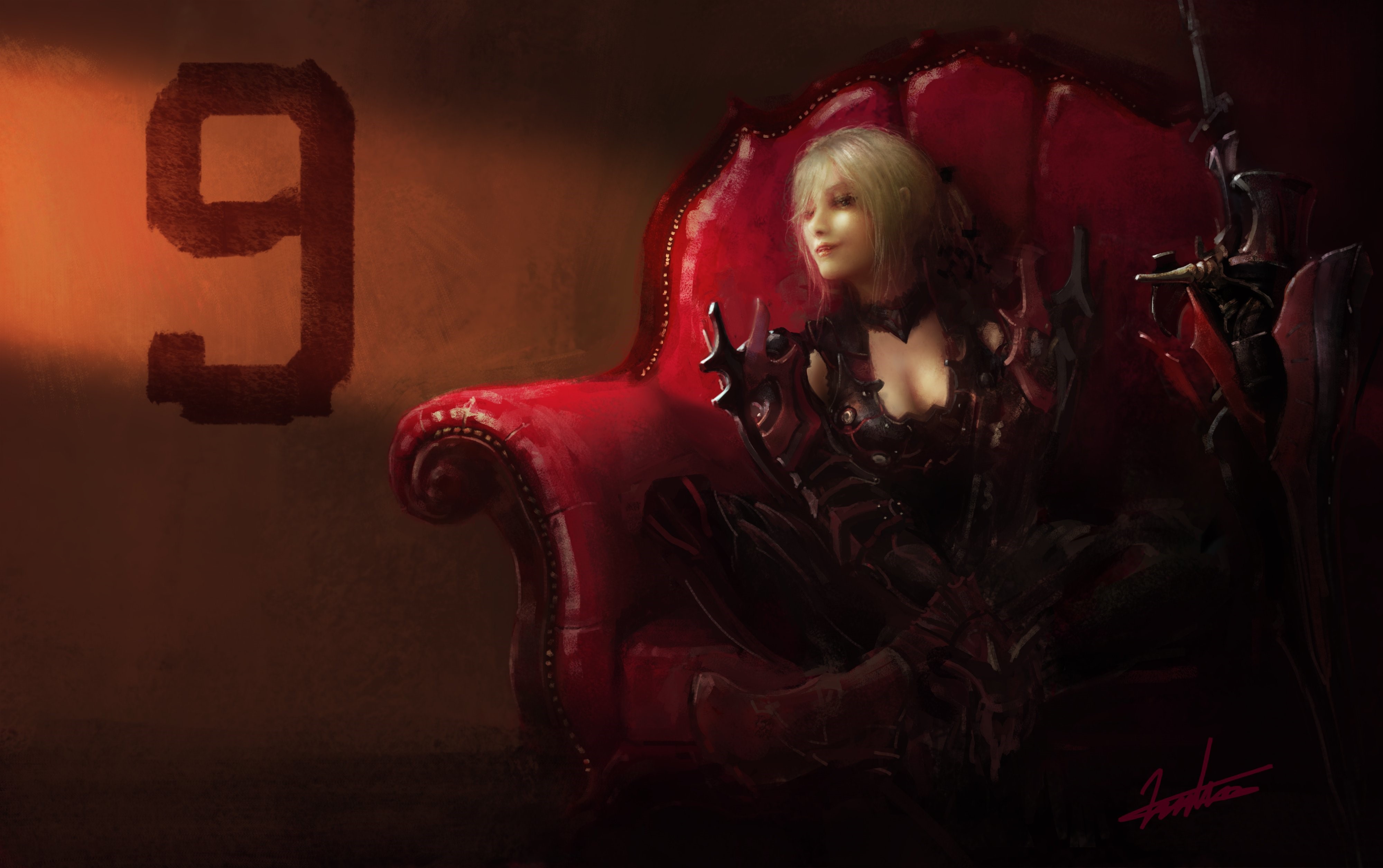 4K, artwork, women, armor, fantasy art, Final Fantasy HD Wallpaper