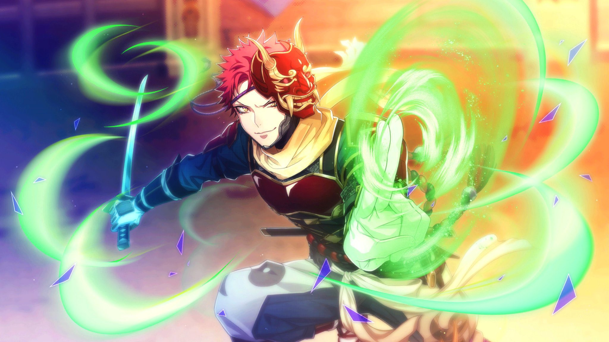 Kuko Harai with a sword and green energy HD Wallpaper