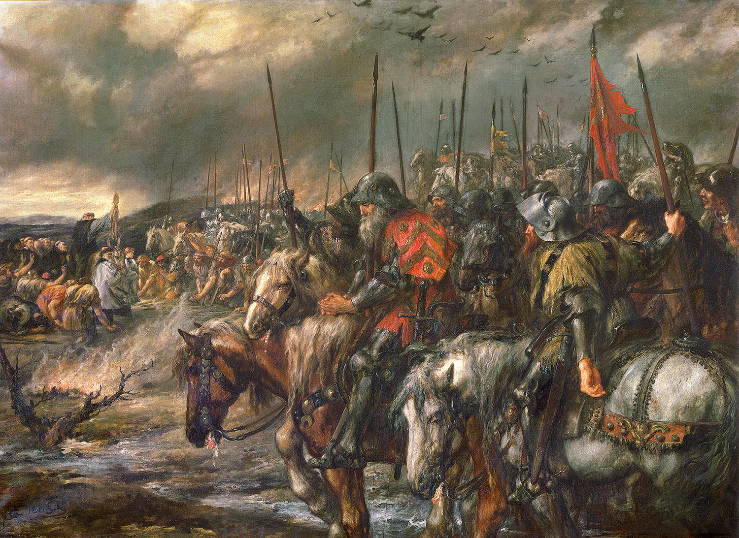 Battle of Agincourt, knight, military, artwork, history HD Wallpaper
