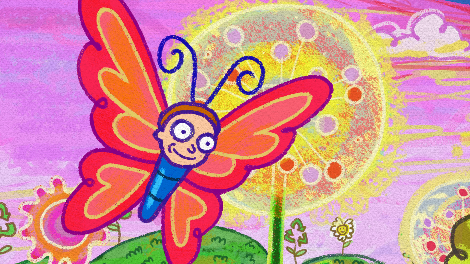 Morty Smith as a butterfly in Rick and Morty HD Wallpaper