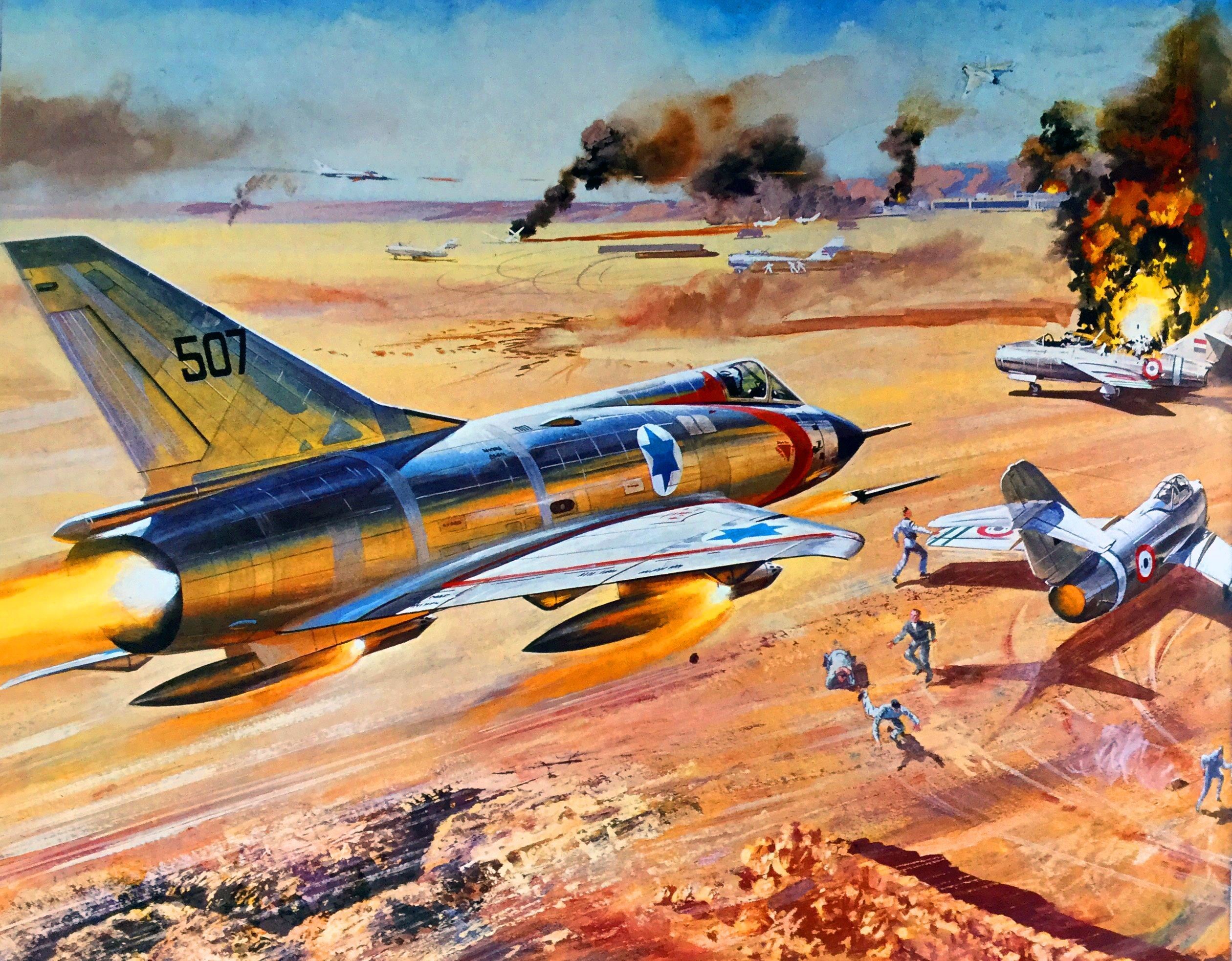 Israeli, war, desert, jet fighter HD Wallpaper