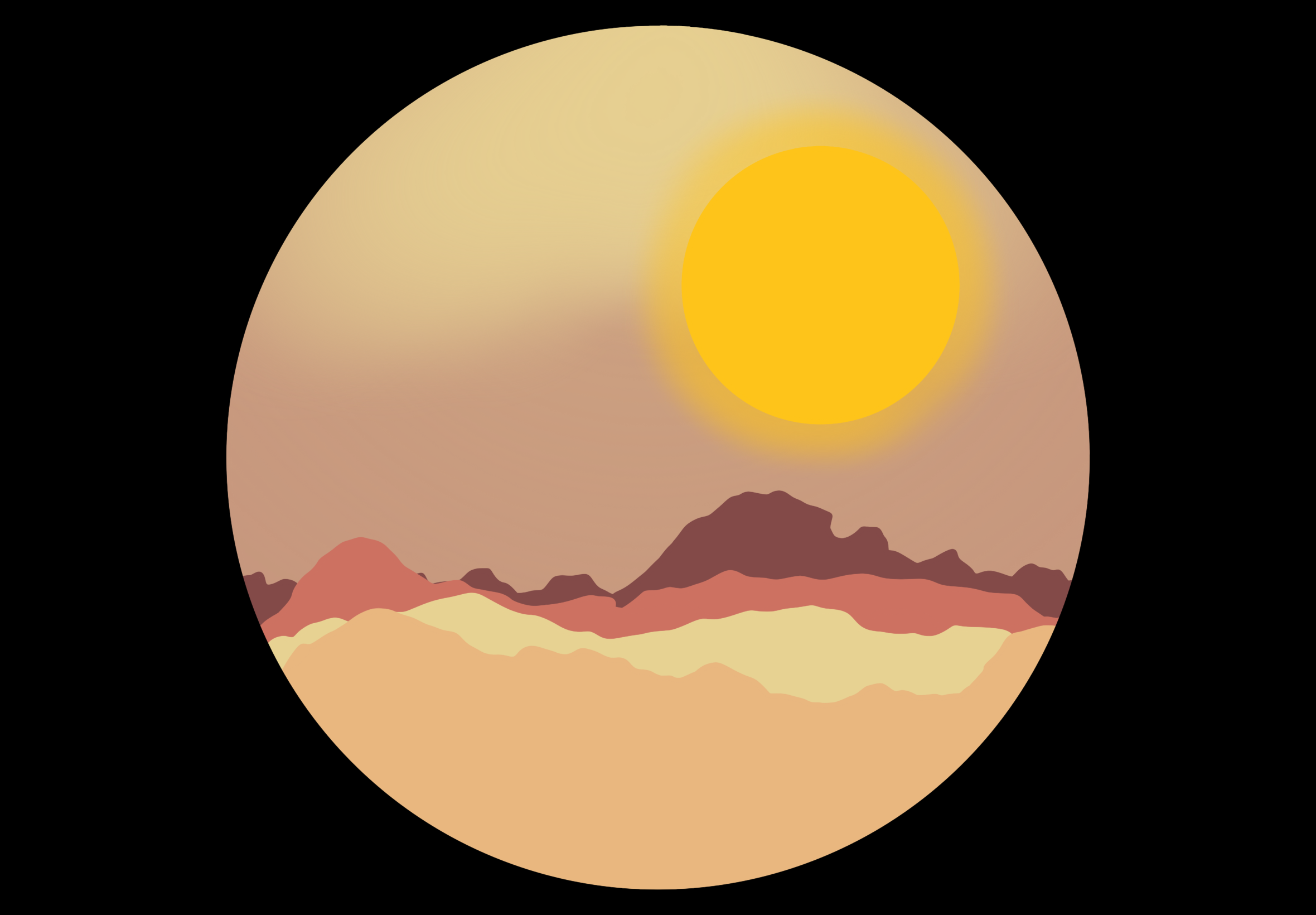 Sun, daybreak, nature, mountains, artwork HD Wallpaper
