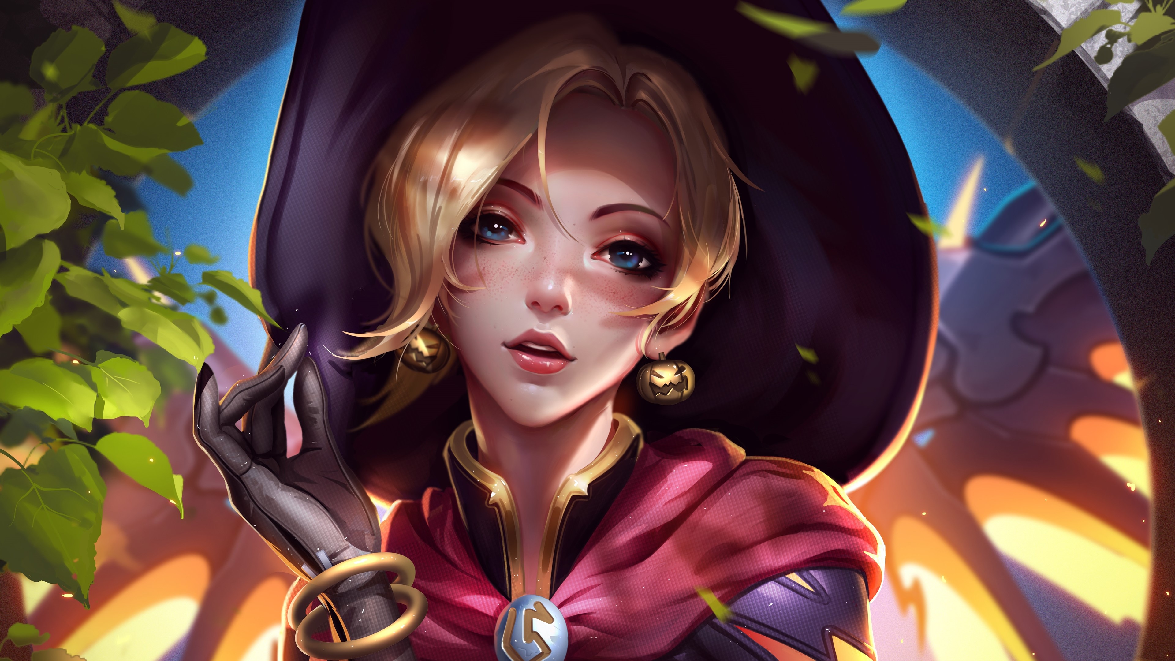 4K, Overwatch, Mercy (Overwatch), Liang-Xing, face, women HD Wallpaper