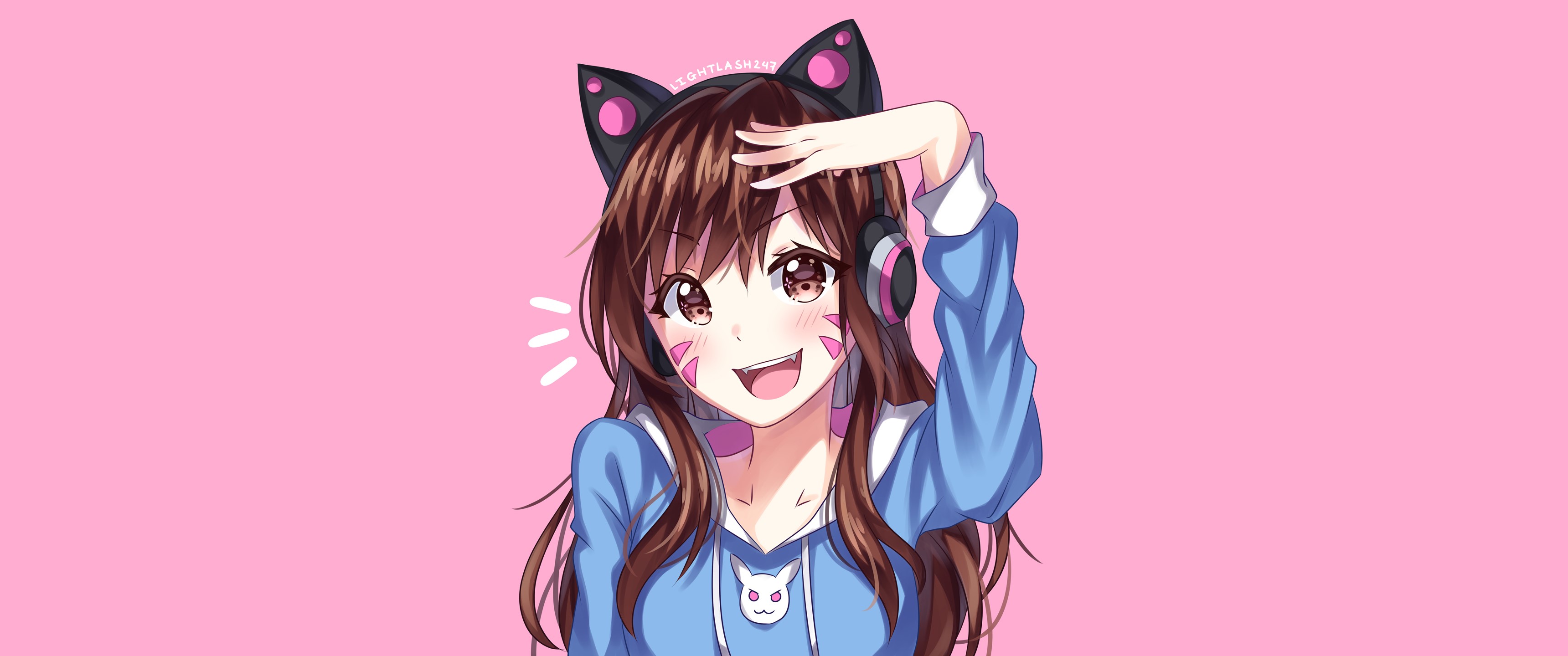 face, anime girls, D.Va (Overwatch), open mouth, Overwatch, women HD Wallpaper