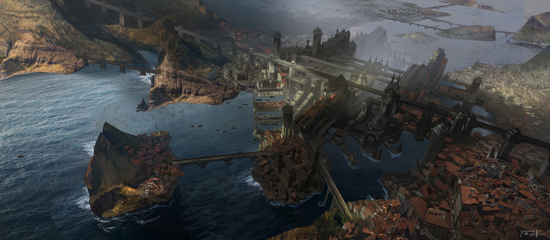 fantasy city, video game art, Legend of Runeterra, League of Legends HD Wallpaper