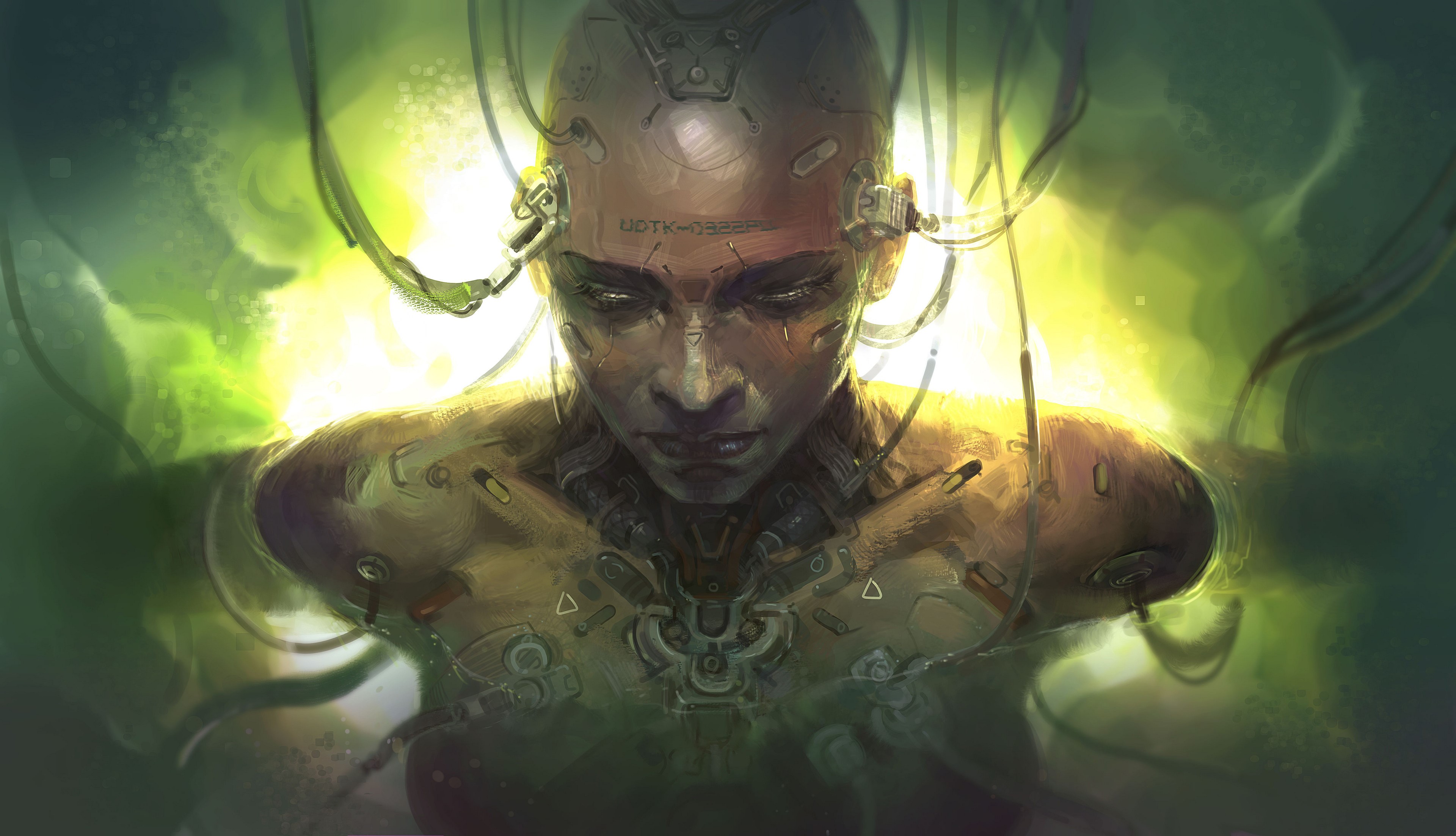 4K, artwork, science fiction women, Jay Li, cyborg, science fiction, women HD Wallpaper