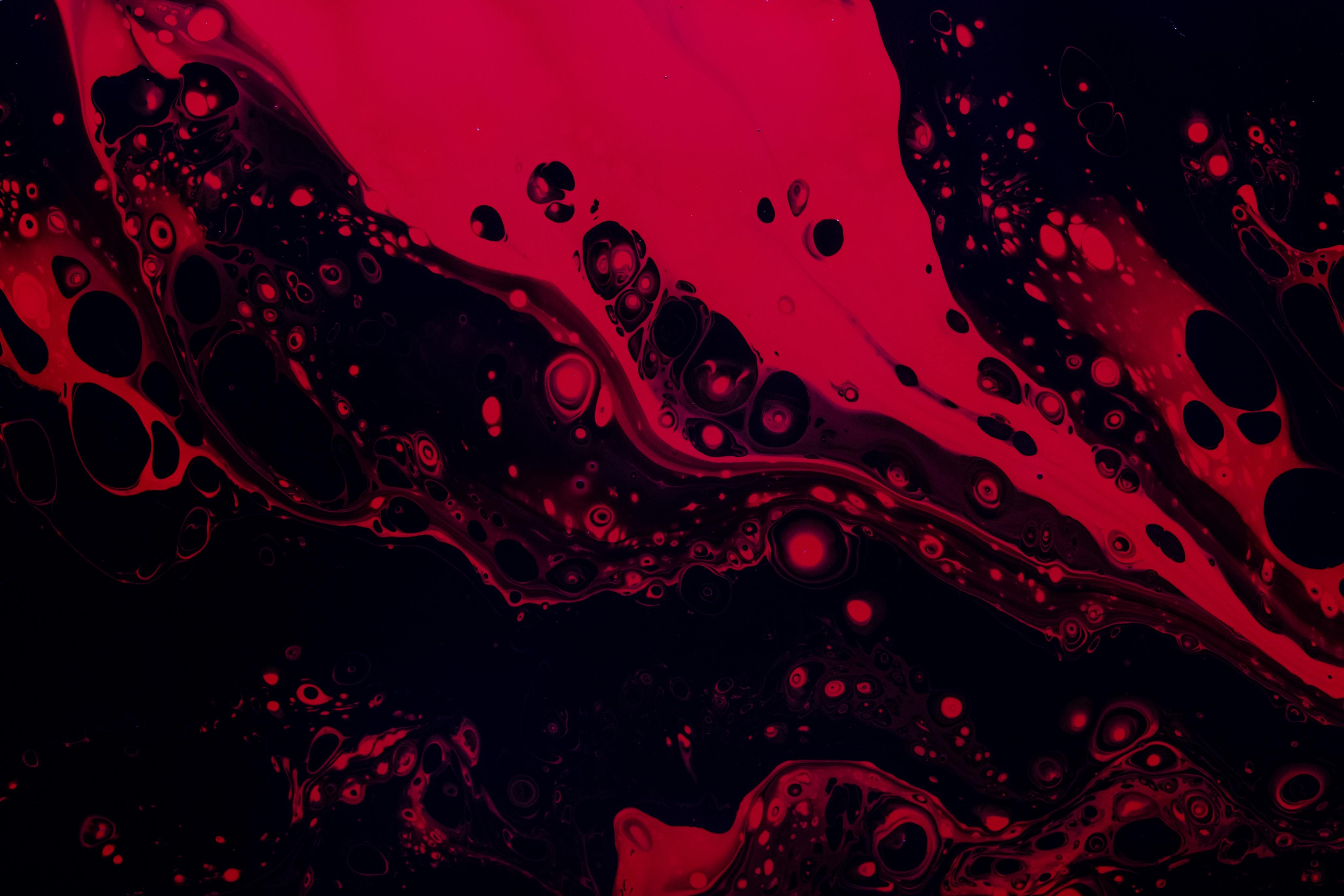 Abstract Red and Black Paint 4K HD Wallpaper