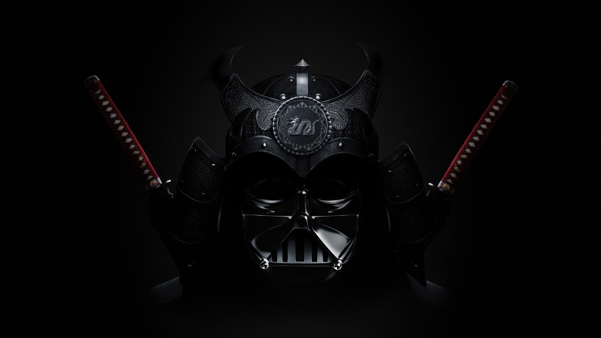 Sith, Darth Vader, Asian, digital art, sword, samurai, crossover, mask, Star Wars Villains, artwork, Star Wars, katana HD Wallpaper